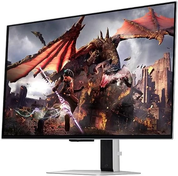 مانیتور گیمینگ OLED سامسونگ Odyssey G80SD، 32 اینچ، ارتقاء کیفیت تصویر 4K با هوش مصنوعی، صفحه نمایش UHD، 3840 x 2160، 240 هرتز، زمان پاسخگویی 0.03 میلی‌ثانیه (G/G)، Nvidia G-Sync و AMD FreeSync Premium Pro، LS32DG800SUXEN