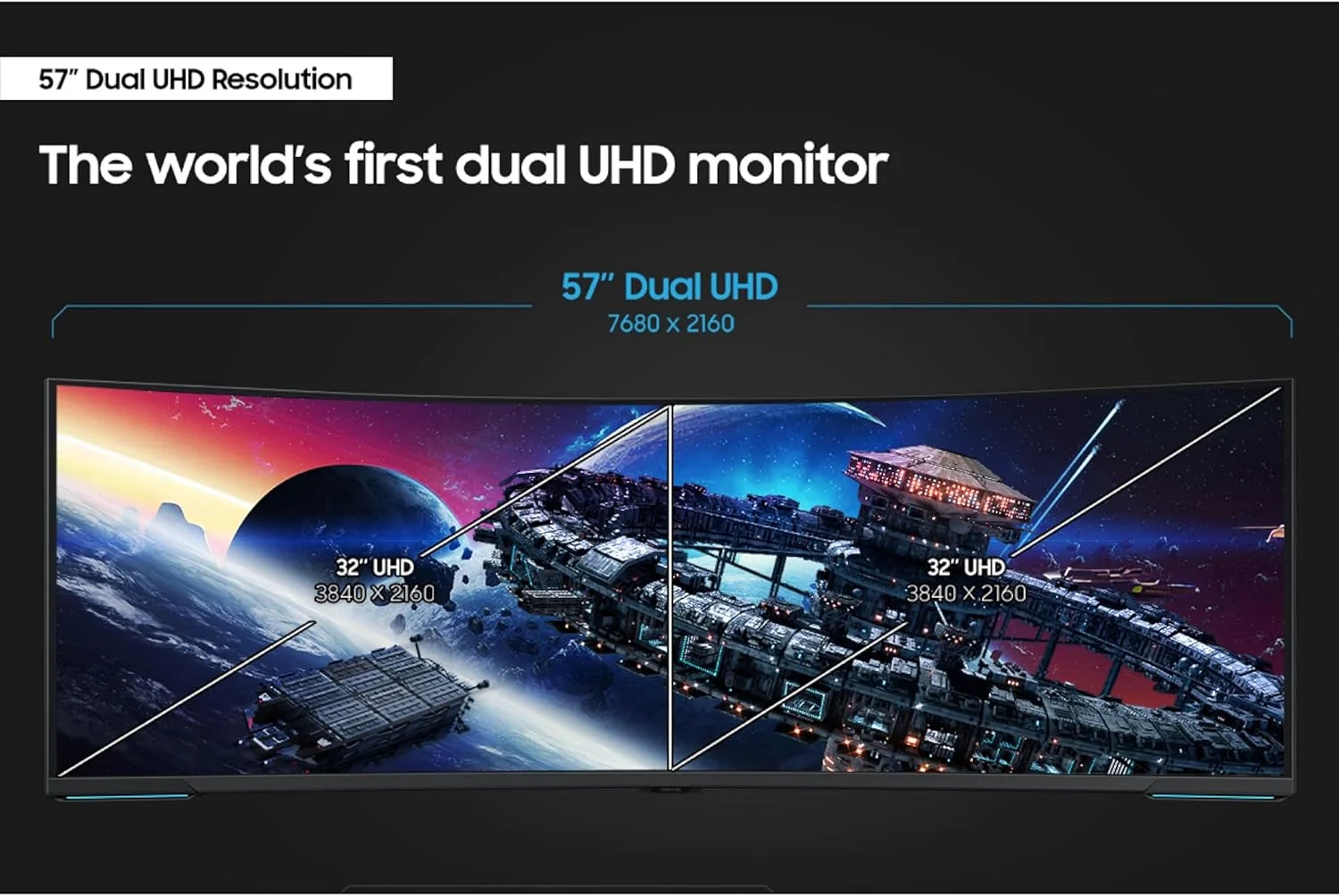 مانیتور گیمینگ خمیده 57 اینچی سامسونگ Odyssey Neo G9 Series Dual 4K UHD 1000R، نرخ نوسازی 240 هرتز، زمان پاسخگویی 1 میلیثانیه با DisplayPort 2.1، Quantum Mini-LED، DisplayHDR 1000، AMD FreeSync Premium Pro، LS57CG952NNXZA، 2023 مانیتور گیمینگ خمیده 57 اینچی سامسونگ Odyssey Neo G9 Series Dual 4K UHD 1000R، نرخ نوسازی 240 هرتز، زمان پاسخگویی 1 میلیثانیه با DisplayPort 2.1، Quantum Mini-LED، DisplayHDR 1000، AMD FreeSync Premium Pro، LS57CG952NNXZA، 2023