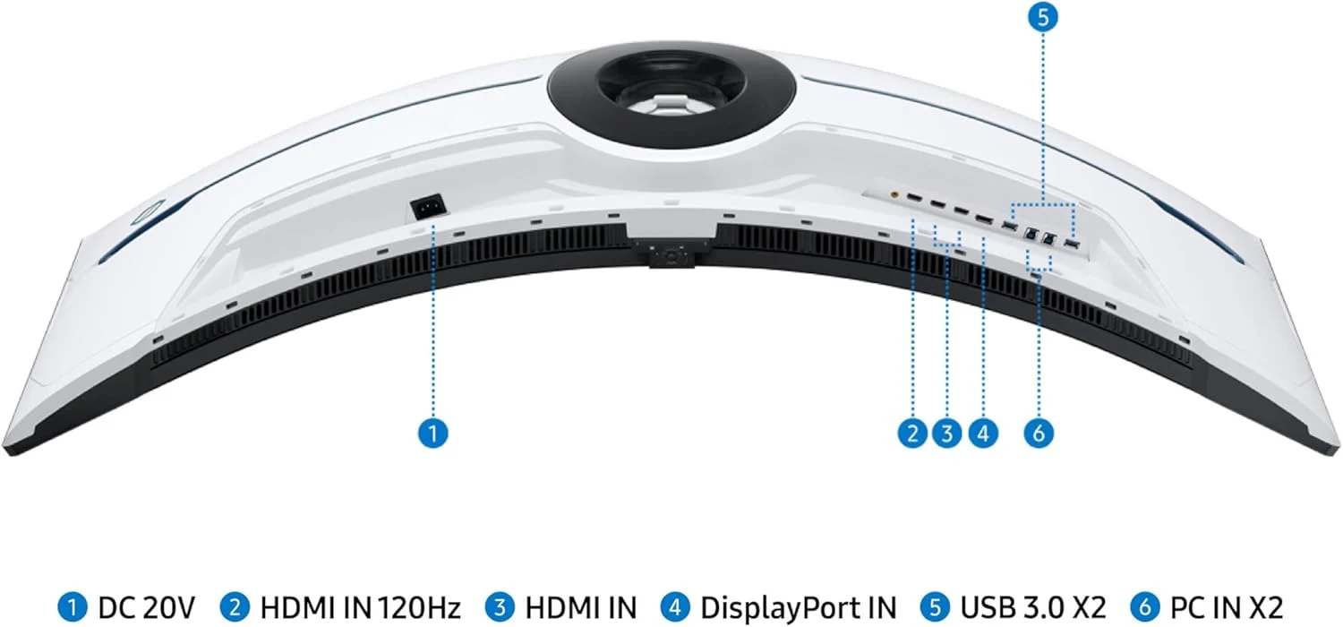 مانیتور گیمینگ خمیده 57 اینچی سامسونگ Odyssey Neo G9 Series Dual 4K UHD 1000R، نرخ نوسازی 240 هرتز، زمان پاسخگویی 1 میلیثانیه با DisplayPort 2.1، Quantum Mini-LED، DisplayHDR 1000، AMD FreeSync Premium Pro، LS57CG952NNXZA، 2023 مانیتور گیمینگ خمیده 57 اینچی سامسونگ Odyssey Neo G9 Series Dual 4K UHD 1000R، نرخ نوسازی 240 هرتز، زمان پاسخگویی 1 میلیثانیه با DisplayPort 2.1، Quantum Mini-LED، DisplayHDR 1000، AMD FreeSync Premium Pro، LS57CG952NNXZA، 2023