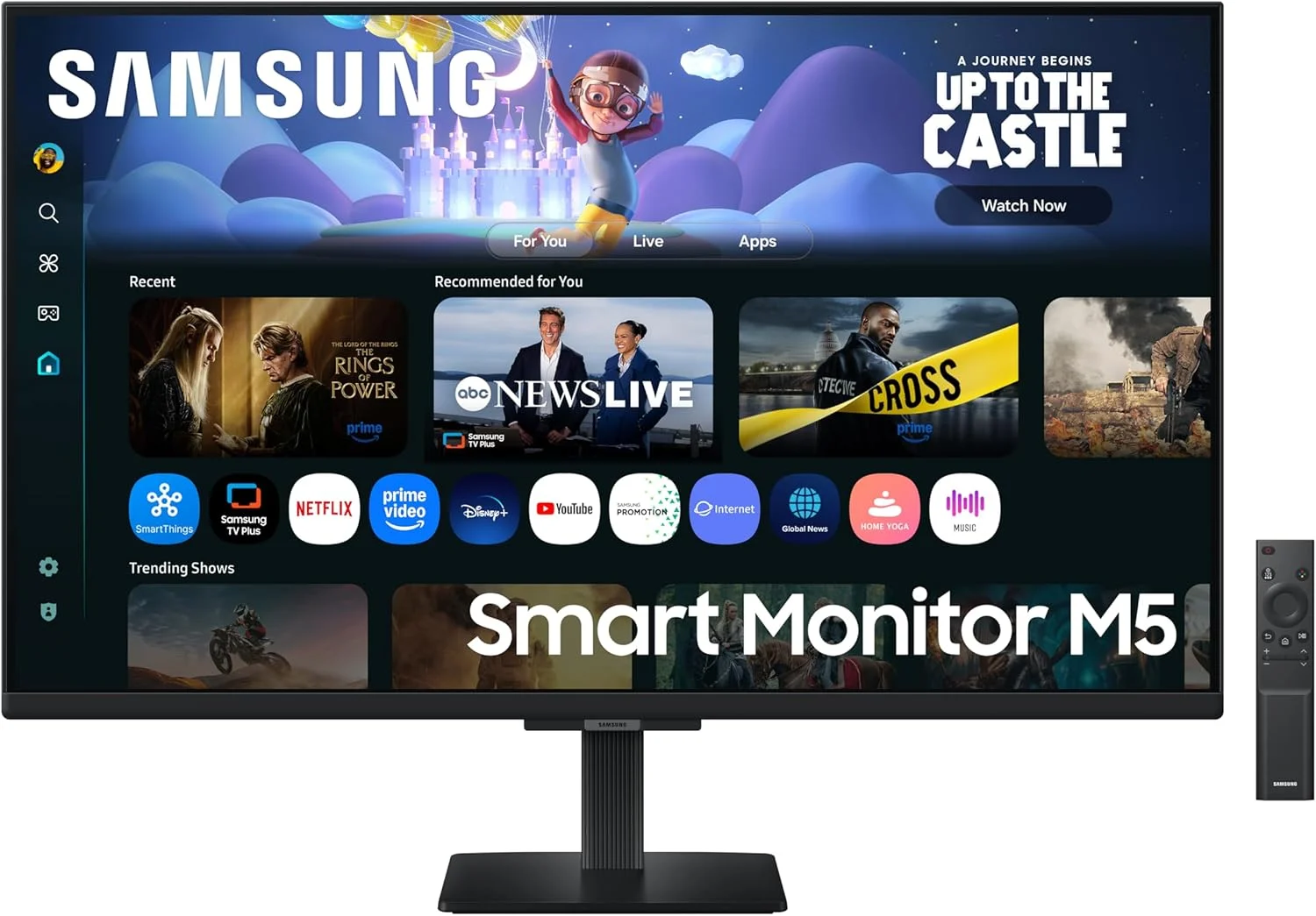 مانیتور هوشمند 32 اینچ سامسونگ مدل M5 M50F (دارای قابلیت های هوشمند) FHD (1,920 x 1,080) 60 هرتز، 2HDMI، پایه ساده، مناسب برای سرگرمی و کار، LS32FM500EMXUE