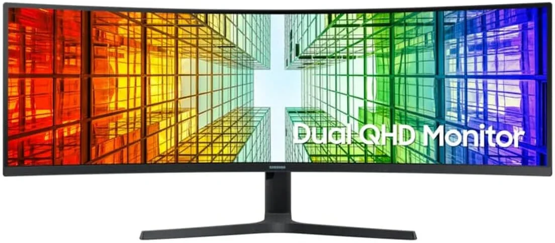 مانیتور فوق عریض خمیده 49 اینچی سامسونگ مدل LS49A950UIPXEN - دوگانه QHD (‎5120 x 1440, 1800R, USB Type-C, پورت LAN, QLED, HDR400) مشکی (بازسازی شده)