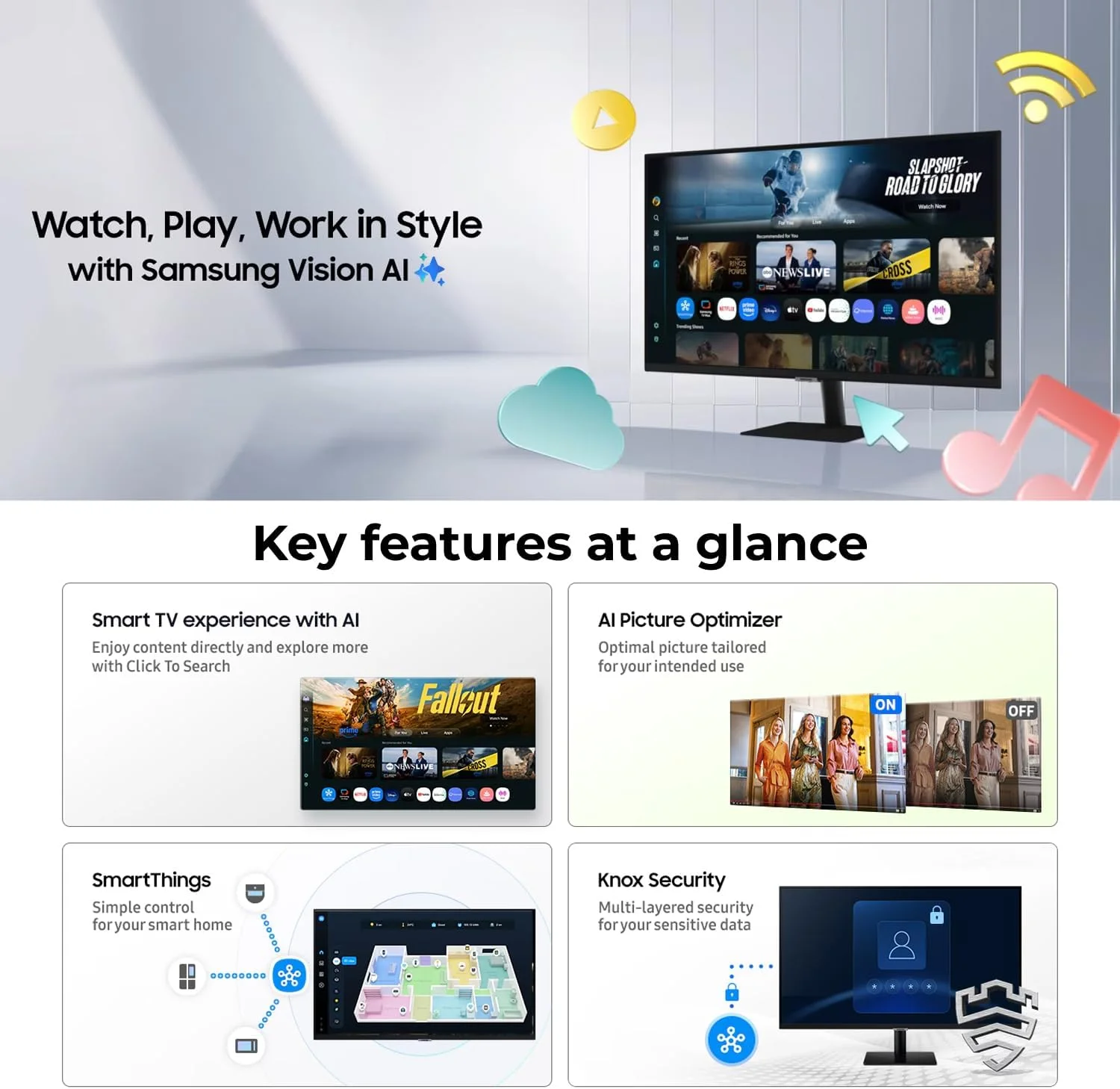 مانیتور هوشمند سامسونگ M7 M70F 32 اینچ 4K UHD با ویژگی های هوش مصنوعی سامسونگ، USB-C - برنامه های تلویزیون هوشمند، USB-C، IoT Hub، 60 هرتز - پایه هدفون، وب کم، ماوس و پد ماوس باندل موج اول - LS32FM702UMXUE مانیتور هوشمند سامسونگ M7 M70F 32 اینچ 4K UHD با ویژگی های هوش مصنوعی سامسونگ، USB-C - برنامه های تلویزیون هوشمند، USB-C، IoT Hub، 60 هرتز - پایه هدفون، وب کم، ماوس و پد ماوس باندل موج اول - LS32FM702UMXUE