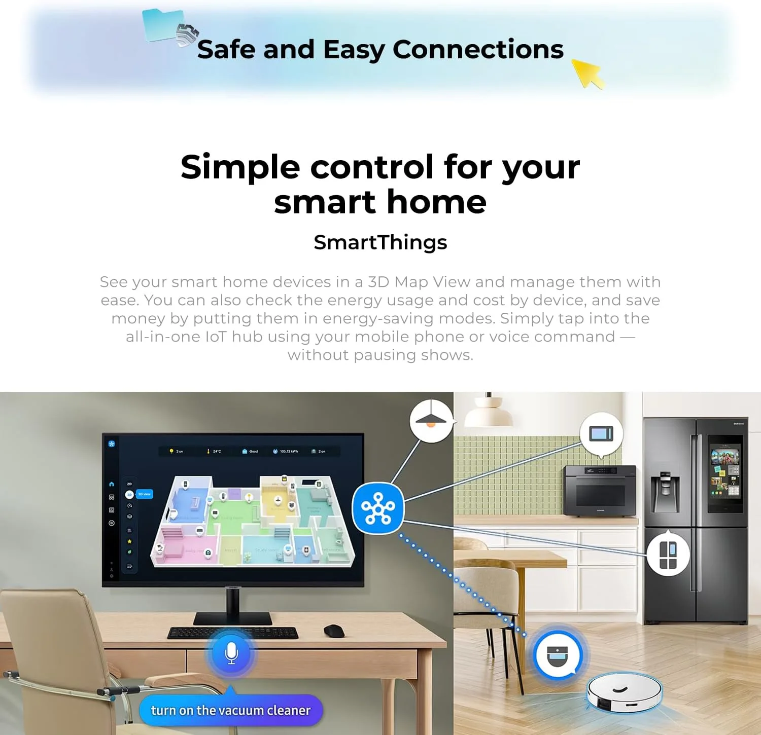 مانیتور هوشمند سامسونگ M7 M70F 32 اینچ 4K UHD با ویژگی های هوش مصنوعی سامسونگ، USB-C - برنامه های تلویزیون هوشمند، USB-C، IoT Hub، 60 هرتز - پایه هدفون، وب کم، ماوس و پد ماوس باندل موج اول - LS32FM702UMXUE مانیتور هوشمند سامسونگ M7 M70F 32 اینچ 4K UHD با ویژگی های هوش مصنوعی سامسونگ، USB-C - برنامه های تلویزیون هوشمند، USB-C، IoT Hub، 60 هرتز - پایه هدفون، وب کم، ماوس و پد ماوس باندل موج اول - LS32FM702UMXUE