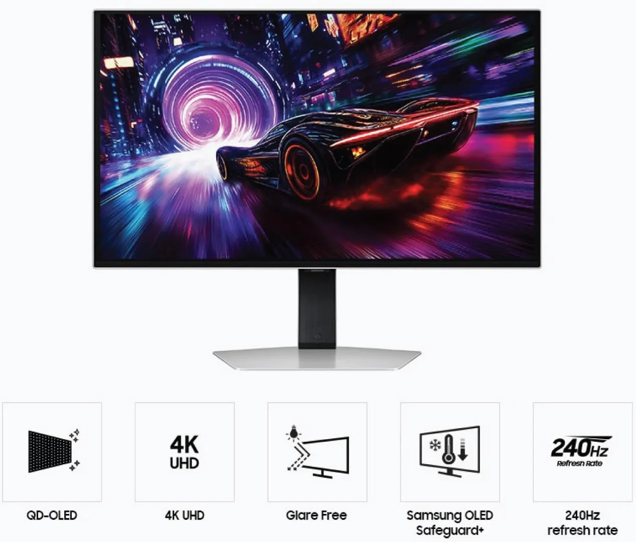 مانیتور گیمینگ سامسونگ Odyssey OLED G8 27 اینچ UHD 4K 240Hz 0.03ms - OLED، AMD FreeSync، DisplayHDR True Black - همراه با پایه مانیتور 1st Wave™، پایه هدست، وب کم، ماوس و ماوس پد - LS27FG810SMXUE مانیتور گیمینگ سامسونگ Odyssey OLED G8 27 اینچ UHD 4K 240Hz 0.03ms - OLED، AMD FreeSync، DisplayHDR True Black - همراه با پایه مانیتور 1st Wave™، پایه هدست، وب کم، ماوس و ماوس پد - LS27FG810SMXUE