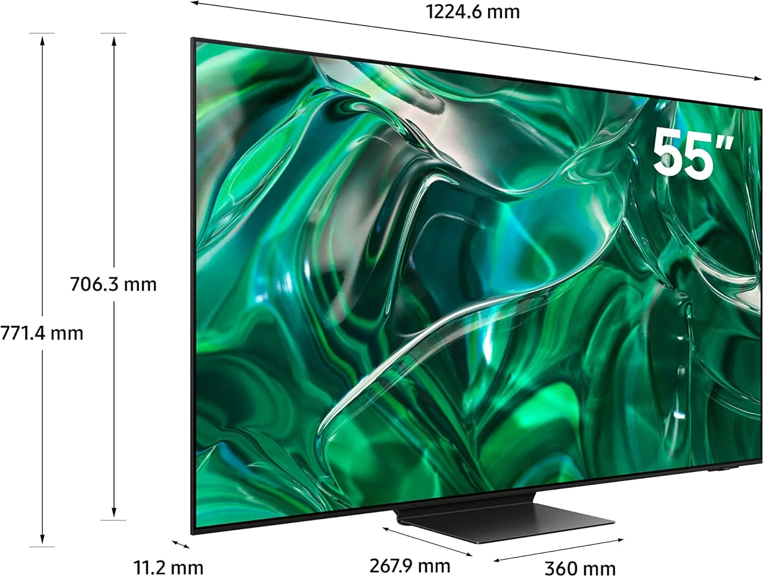 تلویزیون 55 اینچ سامسونگ 4K OLED HDR Dolby Atmos با پردازنده کوانتومی عصبی مدل QA55S95CAUXZN - 1 سال گارانتی (مدل 2023 - نسخه امارات متحده عربی)، مشکی تلویزیون 55 اینچ سامسونگ 4K OLED HDR Dolby Atmos با پردازنده کوانتومی عصبی مدل QA55S95CAUXZN - 1 سال گارانتی (مدل 2023 - نسخه امارات متحده عربی)، مشکی