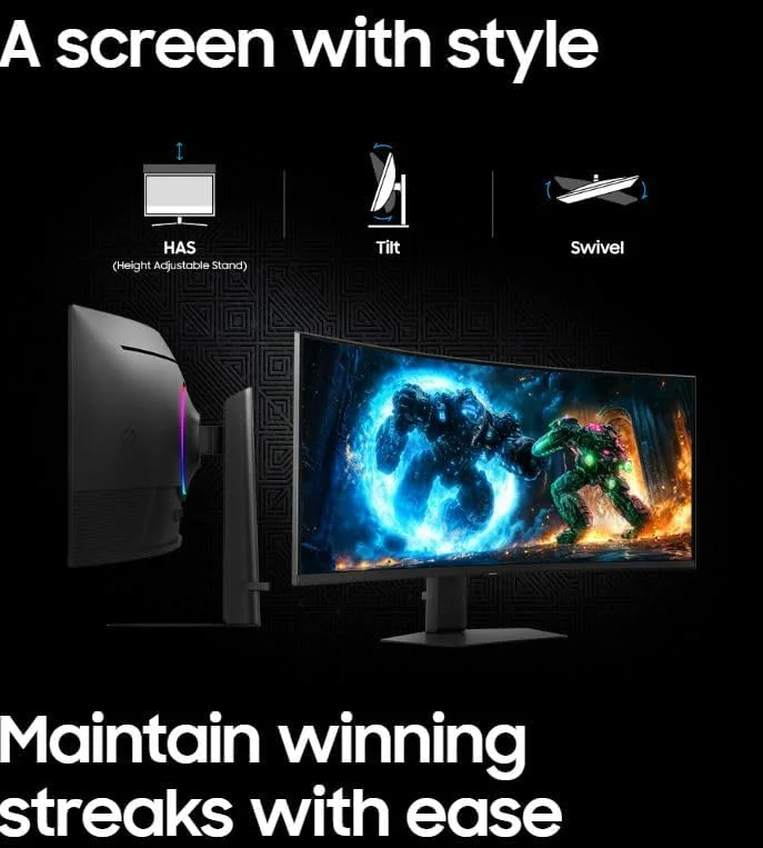 مانیتور گیمینگ فوق عریض 40 اینچی سامسونگ مدل G7 G750F WUHD (5,120 x 2,160)، نرخ تازه سازی 180 هرتز، زمان پاسخگویی 1 میلی ثانیه، VESA DisplayHDR 600، تنظیم ارتفاع، LS40FG750EMXUE مانیتور گیمینگ فوق عریض 40 اینچی سامسونگ مدل G7 G750F WUHD (5,120 x 2,160)، نرخ تازه سازی 180 هرتز، زمان پاسخگویی 1 میلی ثانیه، VESA DisplayHDR 600، تنظیم ارتفاع، LS40FG750EMXUE