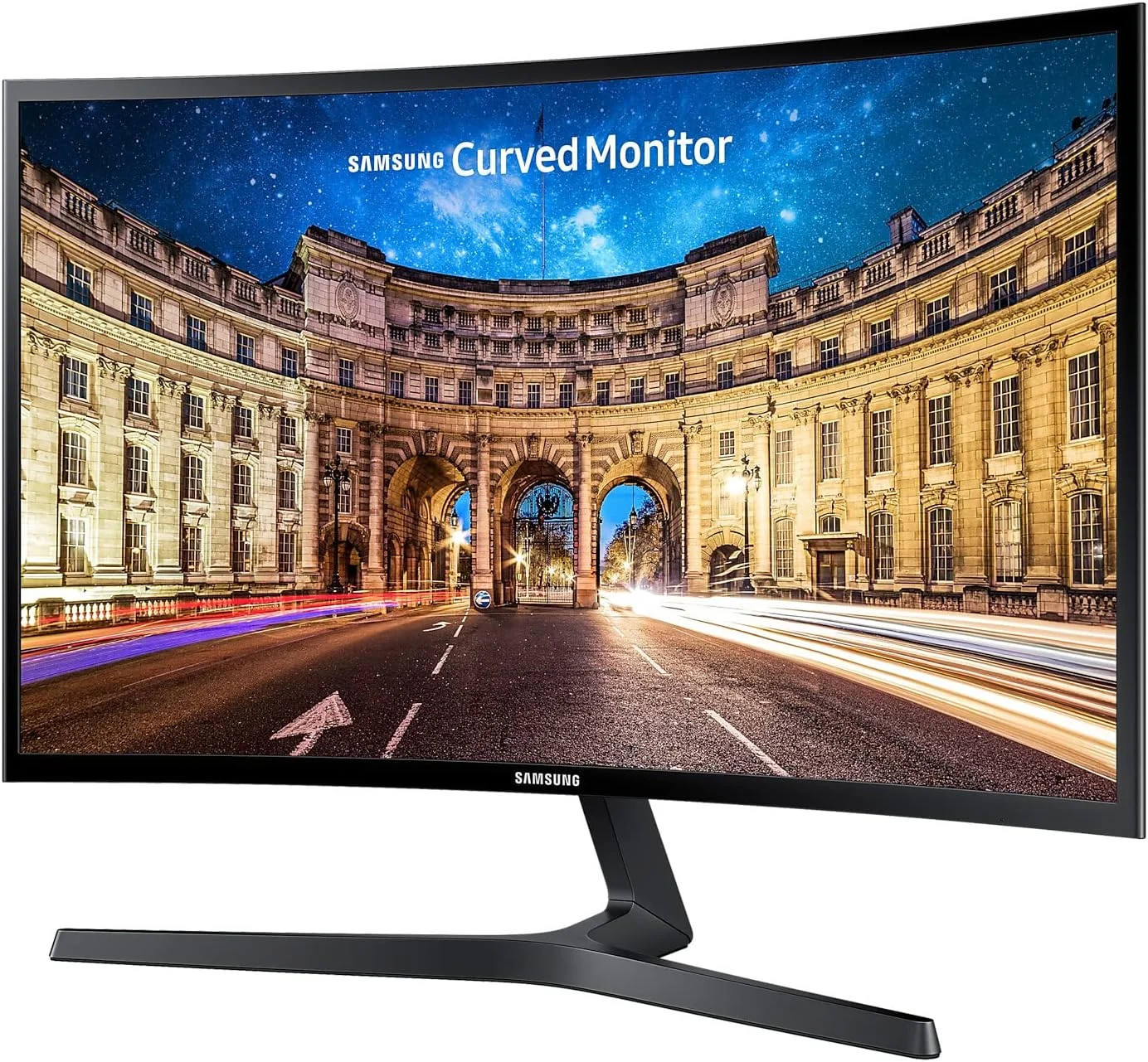 مانیتور خمیده سامسونگ C24F396FHR، 24 اینچ، پنل VA، رزولوشن Full HD، AMD Freesync، زمان پاسخگویی 4 میلی‌ثانیه، انحنای 1800R، مشکی