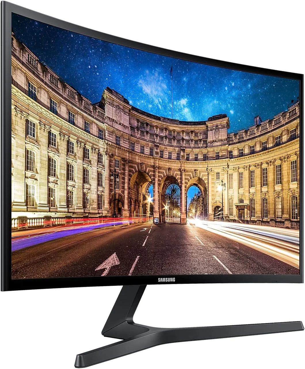 مانیتور خمیده سامسونگ C24F396FHR، 24 اینچ، پنل VA، رزولوشن Full HD، AMD Freesync، زمان پاسخگویی 4 میلی‌ثانیه، انحنای 1800R، مشکی