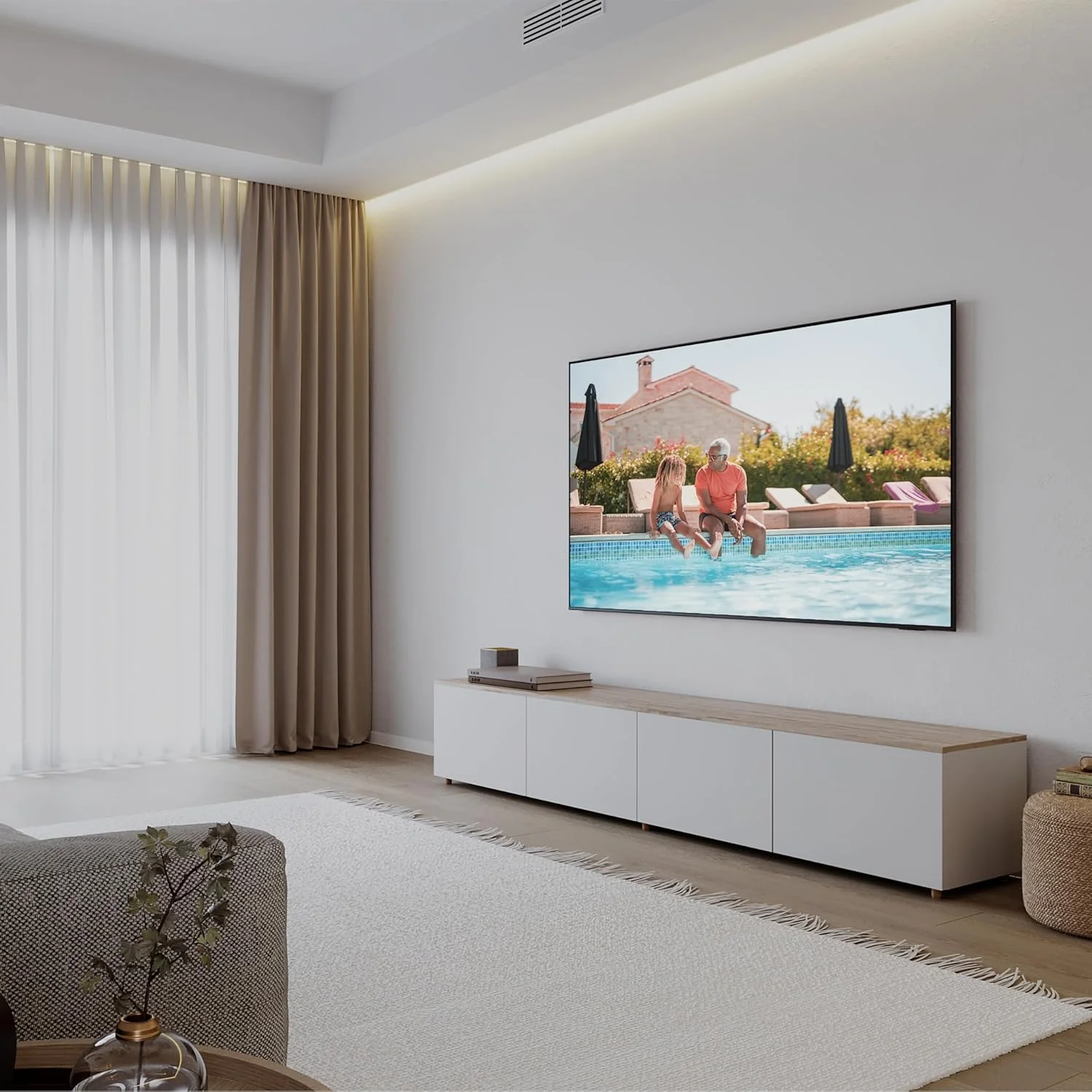 تلویزیون 55 اینچ کریستال UHD سامسونگ، DU8100، 4K، رنگ کریستالی پویا، ارتقاء کیفیت 4K، سامسونگ تی وی پلاس، طراحی AirSlim، تلویزیون هوشمند Tizen، UA55DU8100UXZN (نسخه امارات متحده عربی 2024)