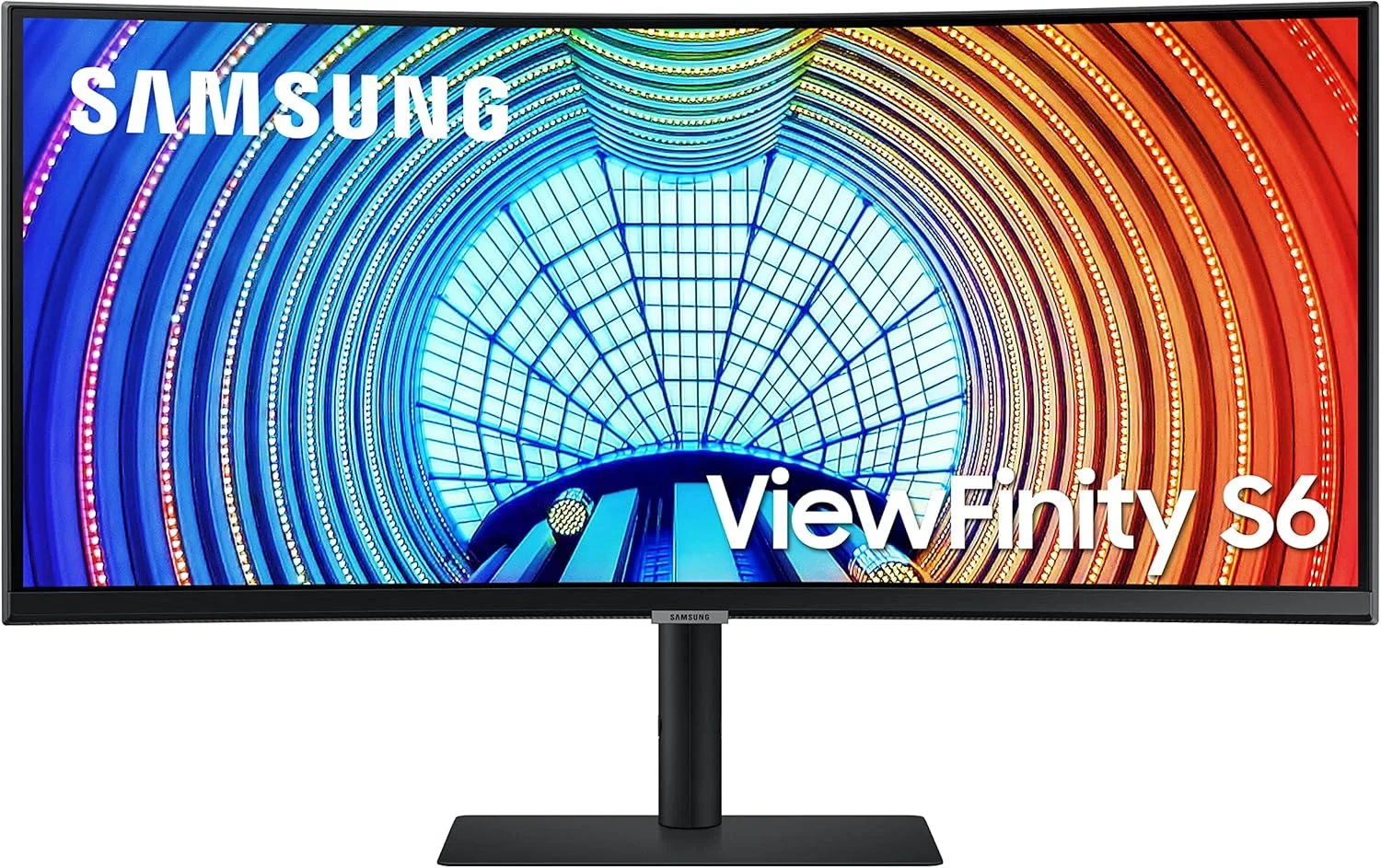 مانیتور 34 اینچی سامسونگ ViewFinity S6 Series 4K UHD با وضوح بالا، پنل IPS، نرخ نوسازی 100 هرتز، HDR 10، پایه قابل تنظیم ارتفاع، LS34A650UBNXGO، مشکی