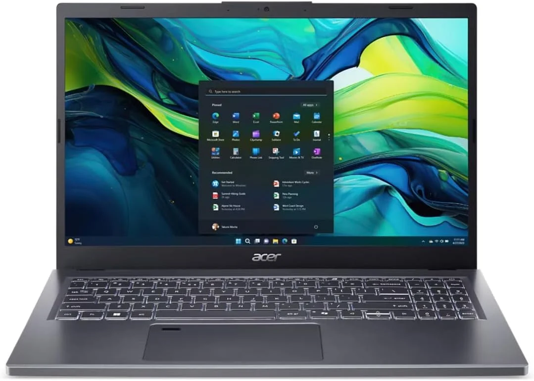 لپ تاپ Acer Aspire 15 مدل A15-51M-56A1 | پردازنده Intel Core i5 120U Deca-Core | نمایشگر 15.6 اینچی FHD ComfyView | رم 8 گیگابایتی LPDDR5 | حافظه SSD 512 گیگابایتی PCIe Gen 4 | حسگر اثر انگشت | Wi-Fi 6 | ویندوز 11 پرو (ارتقا یافته)