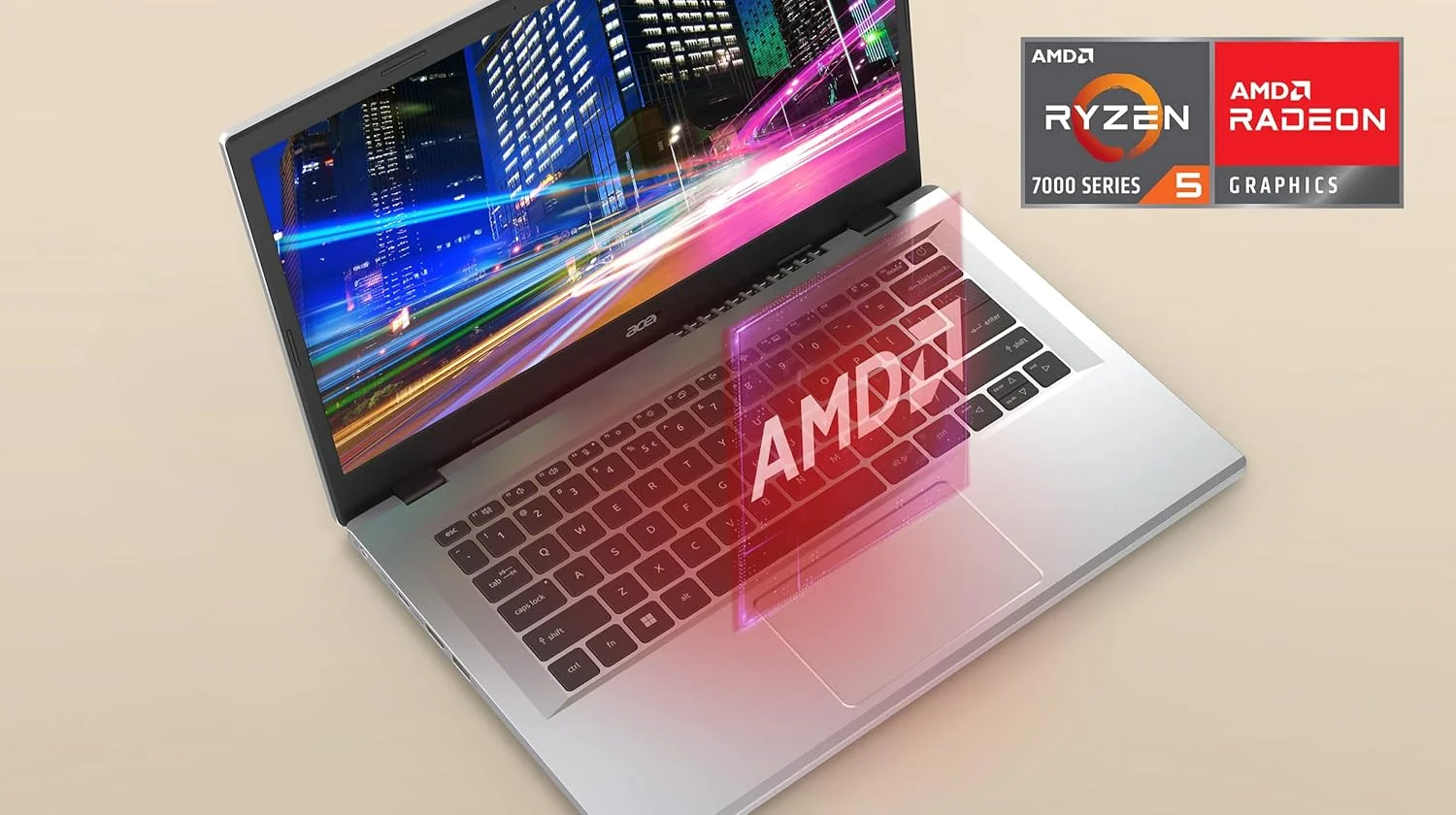 لپ تاپ باریک ایسر Aspire 3 A315-24P-R2SC | صفحه نمایش 15.6 اینچی Full HD IPS | پردازنده چهار هسته ای AMD Ryzen 5 7520U | گرافیک AMD Radeon | 8 گیگابایت LPDDR5 | 256 گیگابایت NVMe SSD | Wi-Fi 5 | ویندوز 11 هوم