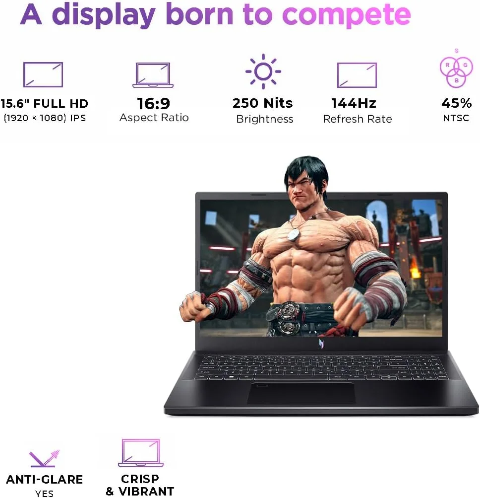 لپ تاپ گیمینگ Acer Nitro V 15 | پردازنده نسل سیزدهم Intel Core i5-13420H | رم 16 گیگابایت DDR5 | حافظه 1 ترابایت SSD | کارت گرافیک NVIDIA GeForce RTX 2050 4GB | صفحه نمایش 15.6 اینچ FHD 144Hz IPS | ویندوز 11 پرو | ANV15-51-59RM (ارتقا یافته) - مشکی