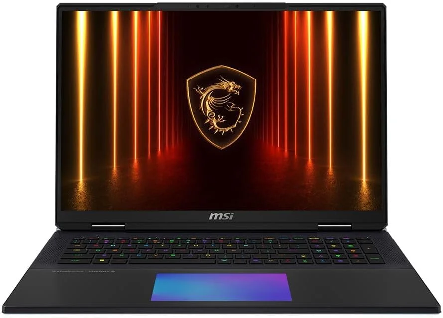 لپ تاپ گیمینگ MSI Titan 18 HX AI A2XWJG 18 اینچی UHD+ Mini LED 120Hz - مشکی ذغالی، پردازنده Intel Core Ultra 9 285HX 2.1GHz؛ کارت گرافیک NVIDIA GeForce RXT 5090 با 24GB حافظه GDDR7؛ 64GB رم DDR5؛ 2 عدد SSD NVMe 2TB