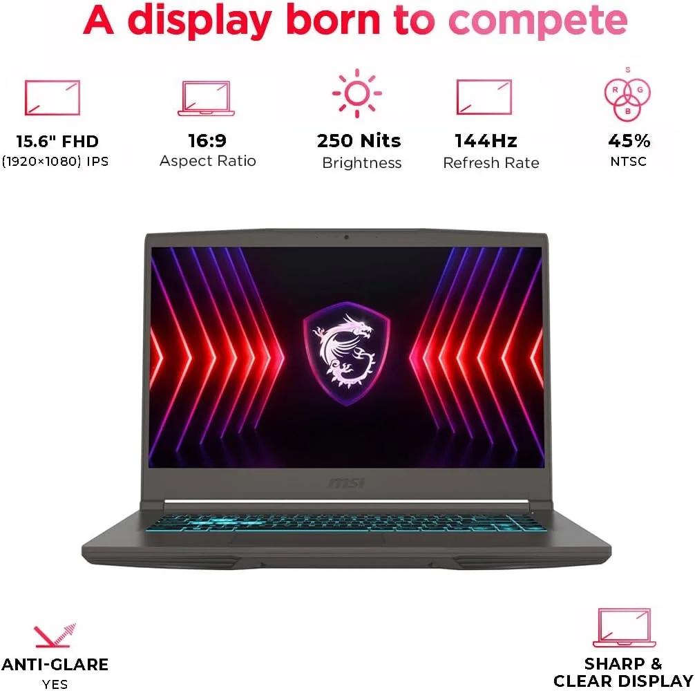 لپ تاپ گیمینگ MSI Thin 15 B13UCX - پردازنده i5-13420H، رم 16 گیگابایت، حافظه SSD 512 گیگابایت، کارت گرافیک RTX 2050، صفحه نمایش 15.6 اینچی FHD 144 هرتز، ویندوز 11 پرو، خاکستری کیهانی (ارتقا یافته) - 9S7-16R831-2257 لپ تاپ گیمینگ MSI Thin 15 B13UCX - پردازنده i5-13420H، رم 16 گیگابایت، حافظه SSD 512 گیگابایت، کارت گرافیک RTX 2050، صفحه نمایش 15.6 اینچی FHD 144 هرتز، ویندوز 11 پرو، خاکستری کیهانی (ارتقا یافته) - 9S7-16R831-2257