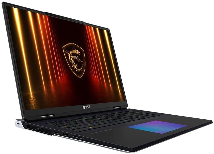 لپ تاپ گیمینگ MSI Titan 18 HX AI A2XWJG 18 اینچی UHD+ Mini LED 120Hz - مشکی ذغالی، پردازنده Intel Core Ultra 9 285HX 2.1GHz؛ کارت گرافیک NVIDIA GeForce RXT 5090 با 24GB حافظه GDDR7؛ 64GB رم DDR5؛ 2 عدد SSD NVMe 2TB