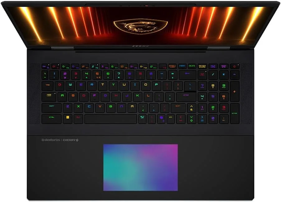 لپ تاپ گیمینگ MSI Titan 18 HX AI A2XWJG 18 اینچی UHD+ Mini LED 120Hz - مشکی ذغالی، پردازنده Intel Core Ultra 9 285HX 2.1GHz؛ کارت گرافیک NVIDIA GeForce RXT 5090 با 24GB حافظه GDDR7؛ 64GB رم DDR5؛ 2 عدد SSD NVMe 2TB