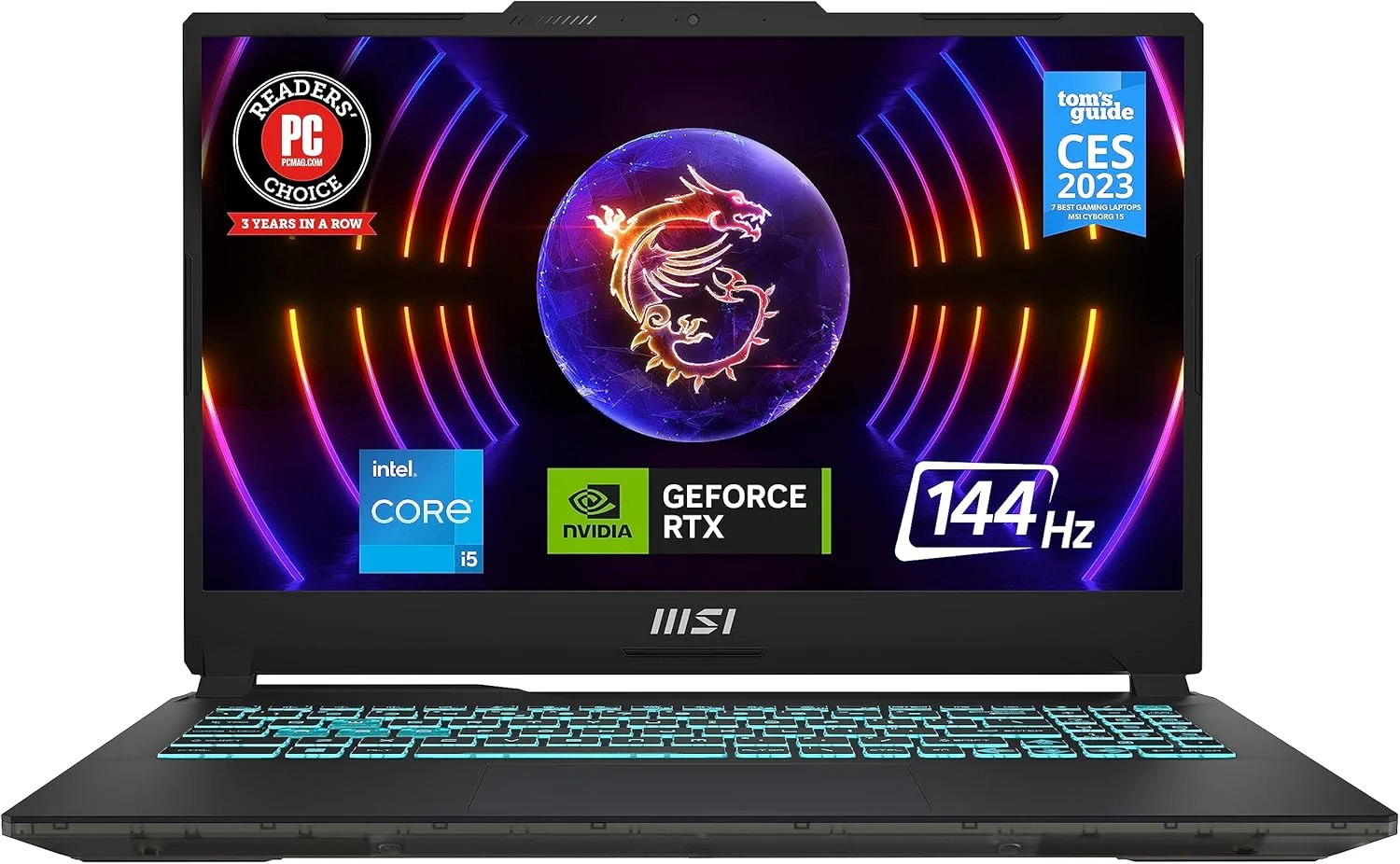 لپ تاپ گیمینگ MSI Cyborg 15: پردازنده Intel Core i5-12450H، کارت گرافیک GeForce RTX 2050، صفحه نمایش 15.6 اینچی FHD، نرخ تازه سازی 144 هرتز، 16 گیگابایت DDR5، 512 گیگابایت NVMe SSD، پورت Type-C USB 3.2 Gen 1، Cooler Boost 5، ویندوز 11 هوم: مشکی A12UCX-276US