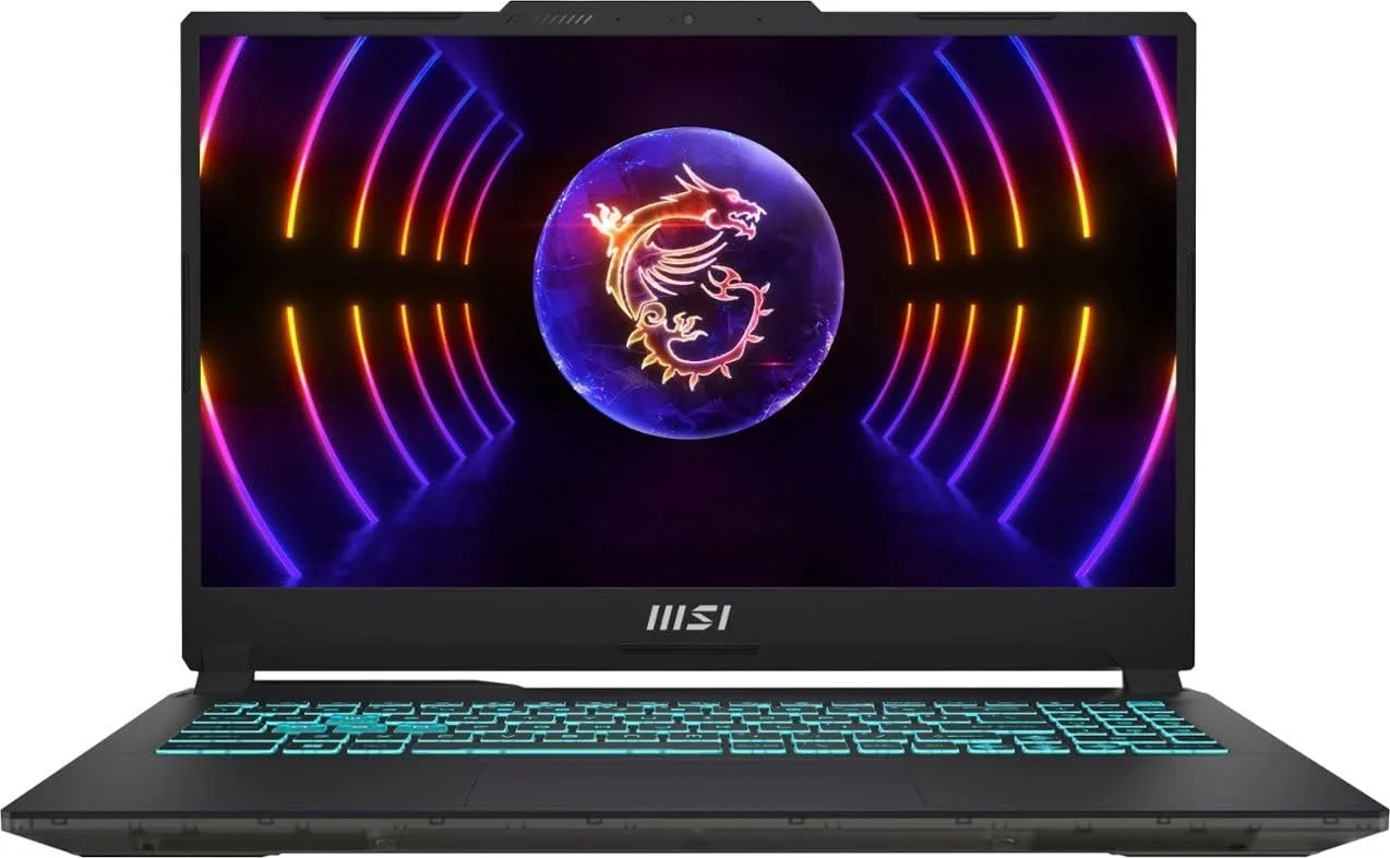 لپ تاپ گیمینگ MSI Cyborg 15 با صفحه نمایش 15.6 اینچی FHD IPS 144Hz، پردازنده نسل دوازدهم Intel 10 هسته ای i7-12650H، رم 32 گیگابایتی، SSD 2 ترابایتی، کارت گرافیک GeForce RTX 4060 8GB، کیبورد با نور پس زمینه، USB-C، ویندوز 11 مشکی + کابل HDMI