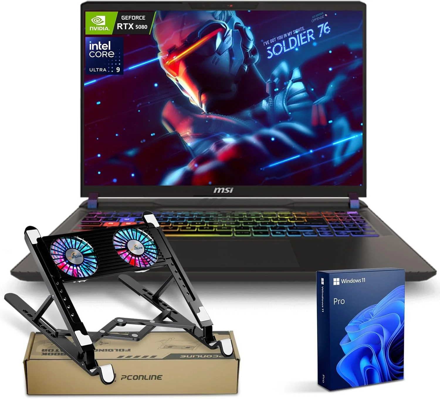 لپ تاپ گیمینگ MSI Vector 16 HX RTX 5080 با صفحه نمایش 16 اینچی QHD+ 240Hz، پردازنده Ultra 9 275HX (بهتر از i9-14900HX)، کارت گرافیک NVIDIA GeForce RTX 5080 AI Pro، رم 64 گیگابایتی DDR5، حافظه SSD 1 ترابایتی، نور پس زمینه RGB، همراه با رادیاتور تاشو PCO Notebook