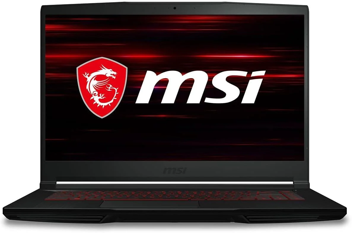 لپ تاپ گیمینگ MSI GF65: 15.6 اینچ 144 هرتز FHD 1080p، پردازنده Intel Core i5-10500H، کارت گرافیک NVIDIA GeForce RTX 3050، رم 8 گیگابایت، حافظه SSD NVMe 256 گیگابایت، کیبورد قرمز، ویندوز 10، مشکی (10UC-440)