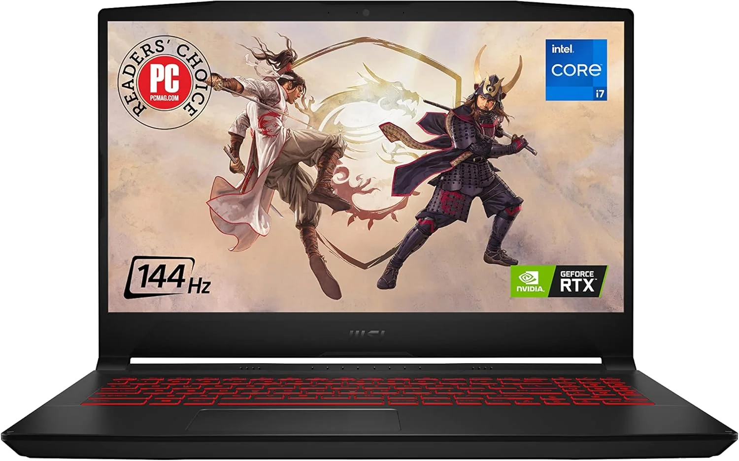 لپ تاپ گیمینگ MSI Katana GF66 با صفحه نمایش 15.6 اینچی 144 هرتز 3 میلی ثانیه FHD، پردازنده Intel Core i7-11800H، کارت گرافیک RTX3060، حافظه رم 16 گیگابایت، حافظه SSD NVMe 512 گیگابایت و ویندوز 11 (11UE-617)