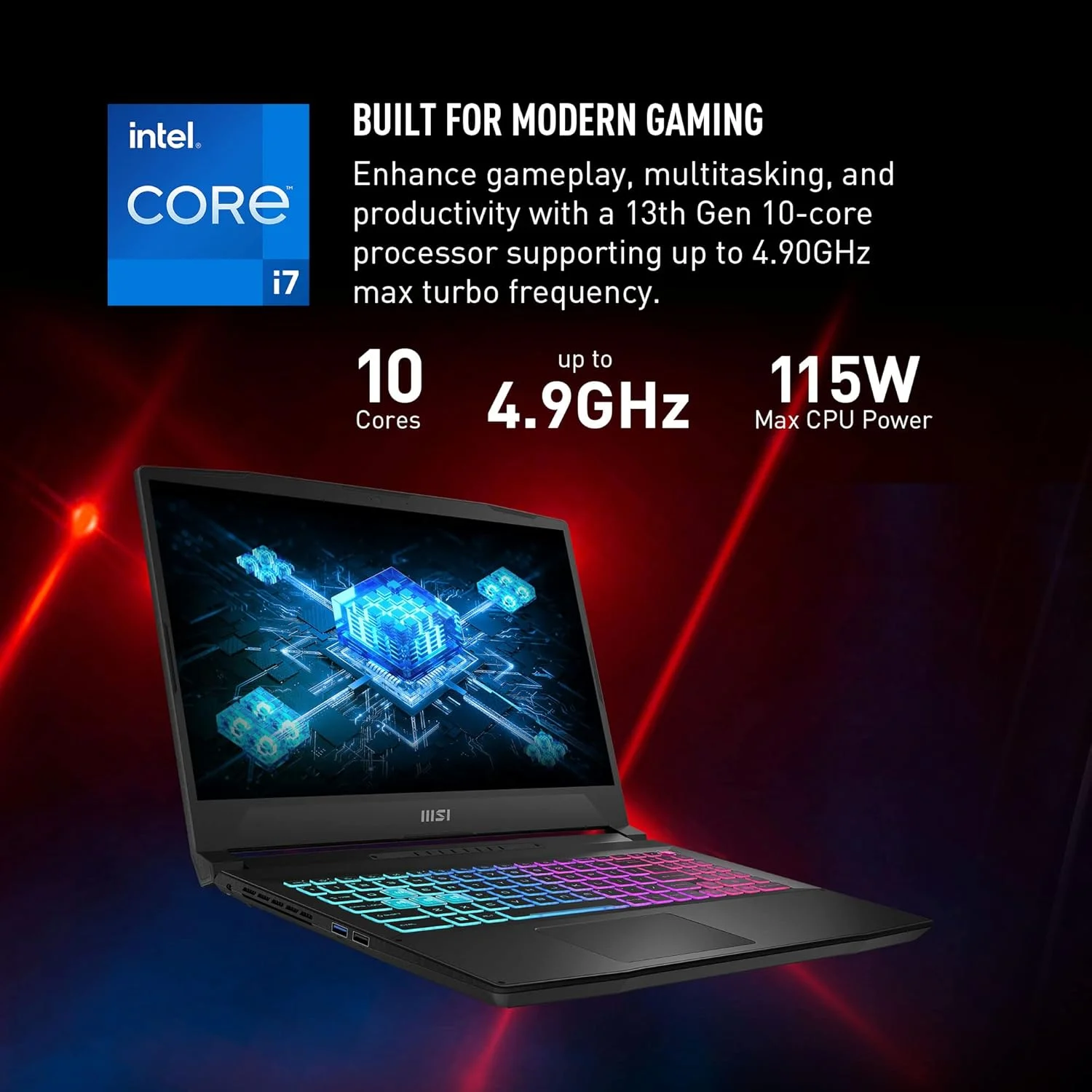 لپ تاپ گیمینگ MSI Katana 15 با صفحه نمایش 15.6 اینچی 165 هرتز QHD: پردازنده Intel Core i7-13620H، کارت گرافیک NVIDIA Geforce RTX 4070، رم 16 گیگابایتی DDR5، حافظه SSD NVMe 1 ترابایتی، Cooler Boost 5، ویندوز 11: مشکی B13VGK-2000US