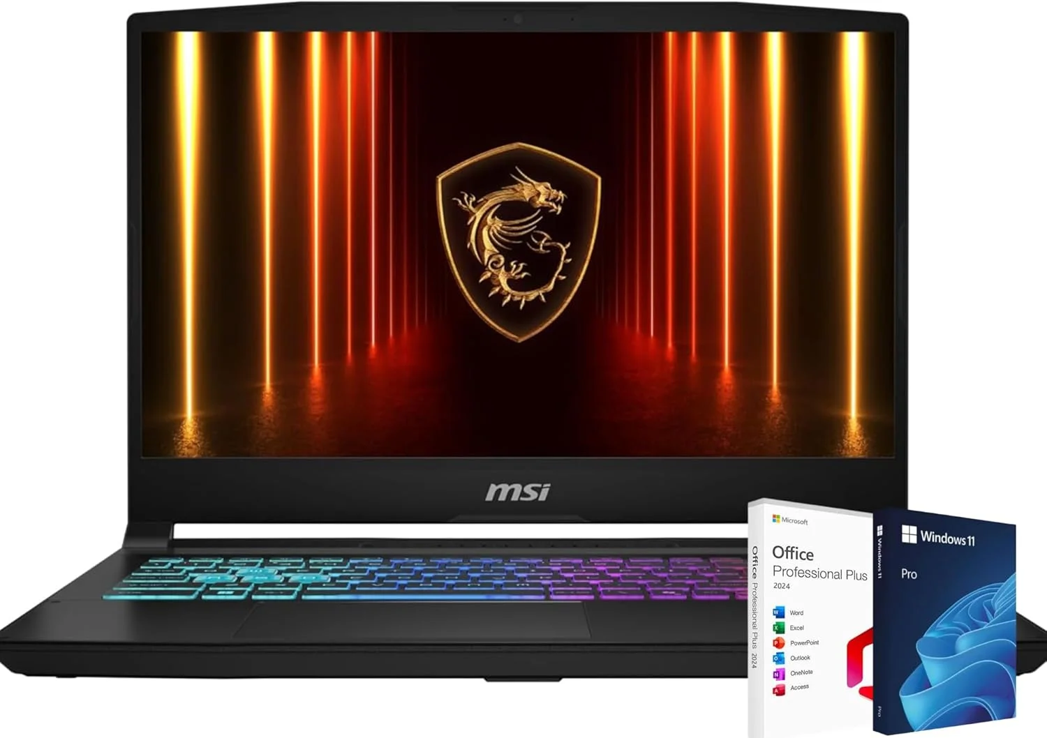 لپ تاپ گیمینگ MSI Katana 15 (2025) با پردازنده Intel Core i9-14900HX، صفحه نمایش 15.6 اینچی FHD، کارت گرافیک RTX 5070، ویندوز 11 پرو، رنگ مشکی، لایسنس دائمی MS Office (32 گیگابایت رم | 1 ترابایت SSD)