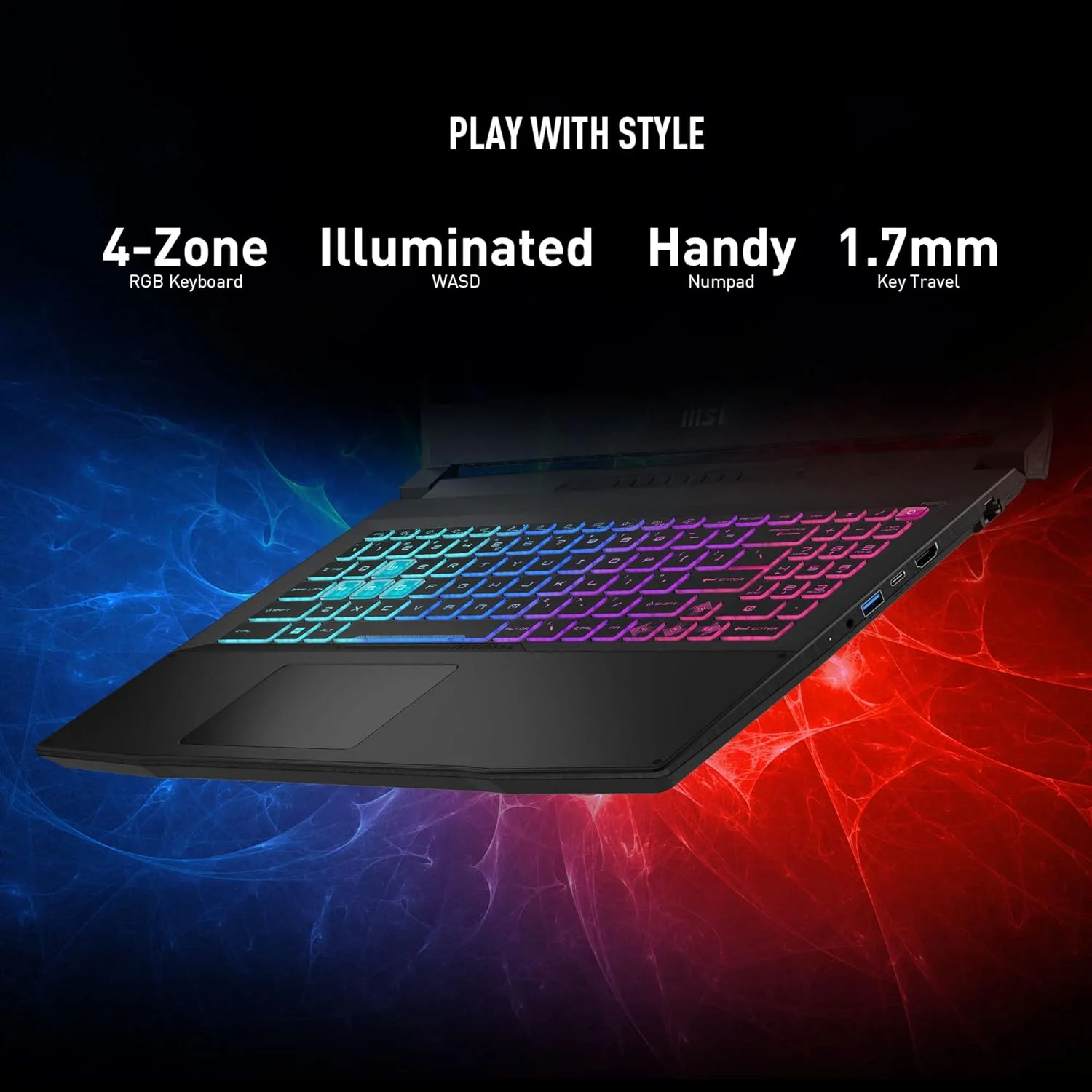 لپ تاپ MSI Katana 15: پردازنده Intel Core i7-13620H، کارت گرافیک GeForce RTX 4060، صفحه نمایش 15.6 اینچی FHD 144Hz، رم 16 گیگابایتی DDR5، حافظه SSD NVMe 1 ترابایتی، USB 3.2 Gen1 Type C با DP، Cooler Boost 5، ویندوز 11 پرو: مشکی B13VFK-1264US