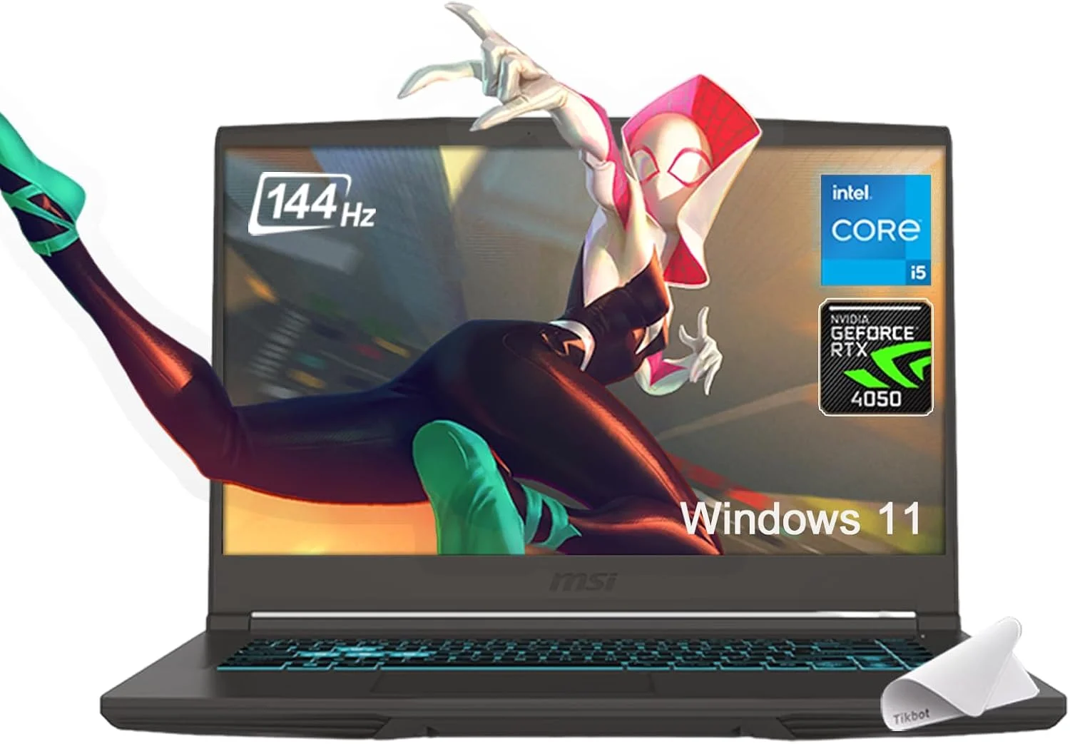 لپ تاپ گیمینگ MSI Thin 15، صفحه نمایش 15.6 اینچی FHD Thin Bezel IPS 144Hz، پردازنده Intel Octa-core i5-13420H (بهتر از i7-11800H)، کارت گرافیک GeForce RTX 4050، USB-C، ویندوز 11، همراه با پد ماوس (32 گیگابایت رم | 1 ترابایت PCIe SSD)
