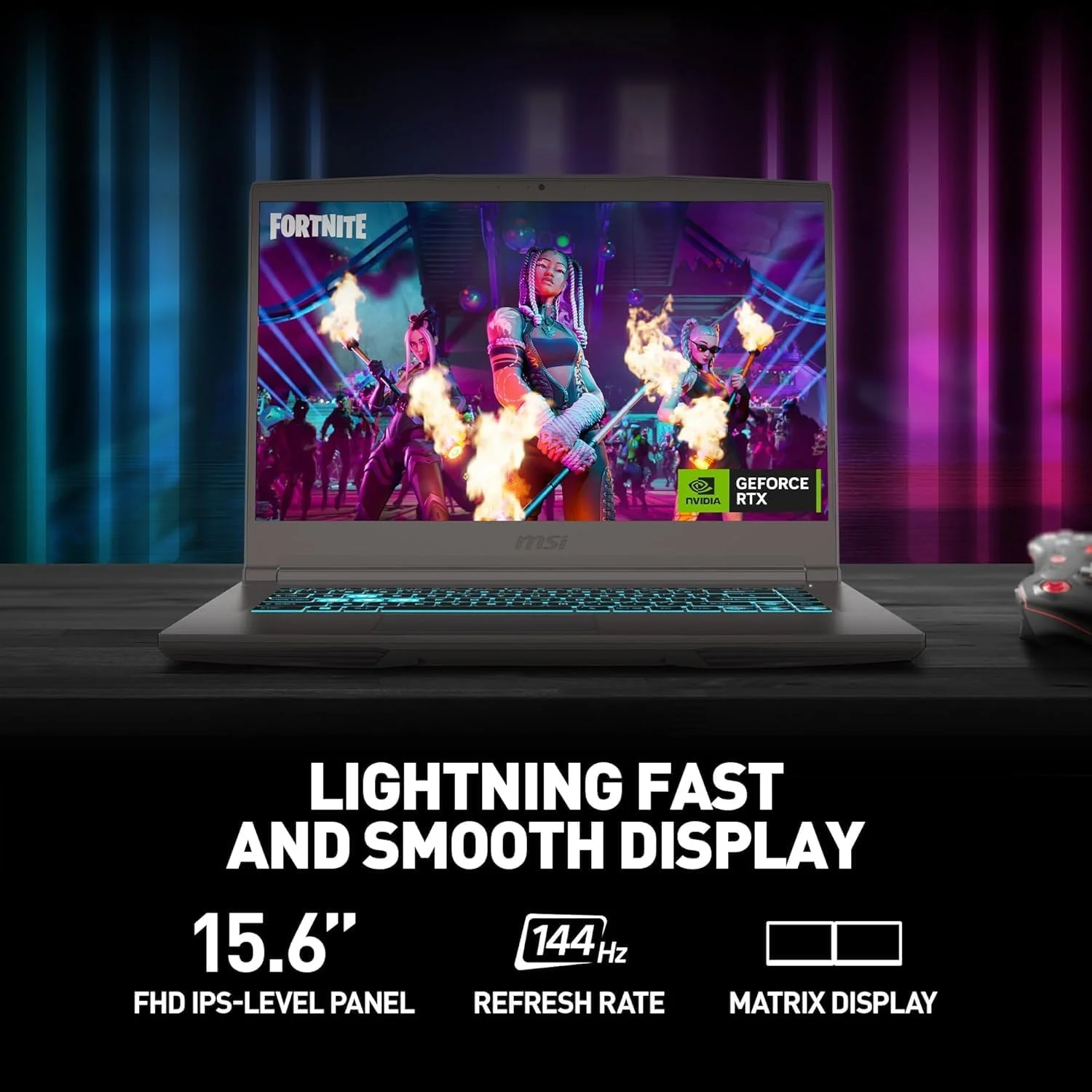 لپ تاپ گیمینگ MSI Thin 15، صفحه نمایش 15.6 اینچی FHD Thin Bezel IPS 144Hz، پردازنده Intel Octa-core i5-13420H (بهتر از i7-11800H)، کارت گرافیک GeForce RTX 4050، USB-C، ویندوز 11، همراه با پد ماوس (32 گیگابایت رم | 1 ترابایت PCIe SSD)