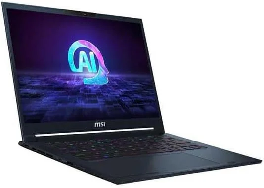 لپ تاپ گیمینگ MSI Stealth 14 AI Studio A1VFG-030XES با صفحه نمایش 16 اینچی 16:10 2.8K OLED 120Hz، پردازنده Intel Core Ultra 7 155H، رم 32 گیگابایتی، حافظه SSD 1 ترابایتی، کارت گرافیک RTX 4060-8GB، بدون سیستم عامل، رنگ آبی ستاره ای، صفحه کلید اسپانیایی QWERTY