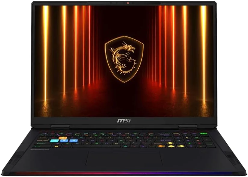 لپ تاپ گیمینگ MSI Raider A18 HX A9WIG، صفحه نمایش 18 اینچ UHD+ 120Hz، پردازنده AMD Ryzen 9 9955HX3D، رم 64 گیگابایت، حافظه SSD 2 ترابایت، کارت گرافیک NVIDIA GeForce RTX 5080 Laptop GPU، حافظه GDDR7 16 گیگابایت، ویندوز 11، مشکی