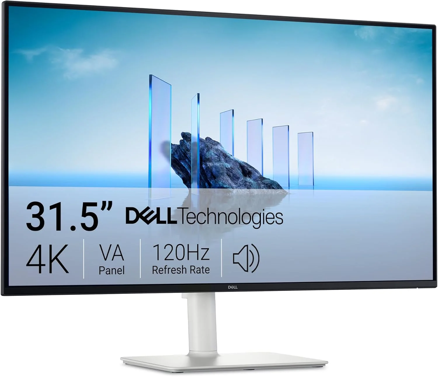 مانیتور 32 اینچ 4K دل پلاس - S3225QS - نمایشگر 31.5 اینچی 4K (3840 x 2160) تا 120 هرتز، نسبت تصویر 16:9، پنل VA، AMD FreeSync Premium، پوشش 99% sRGB، پوشش 95% DCI-P3، نسبت کنتراست 1500:1، Comfortview Plus - سفید خاکستری