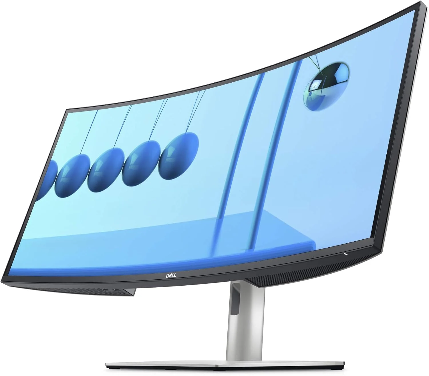 مانیتور خمیده فوق عریض 34.14 اینچی Dell U3421WE UltraSharp WQHD (3440 x 1440p با نرخ 60 هرتز)، فناوری In-Plane Switching، پشتیبانی از نصب VESA با ابعاد 100mmx100mm، نقره ای پلاتینیومی