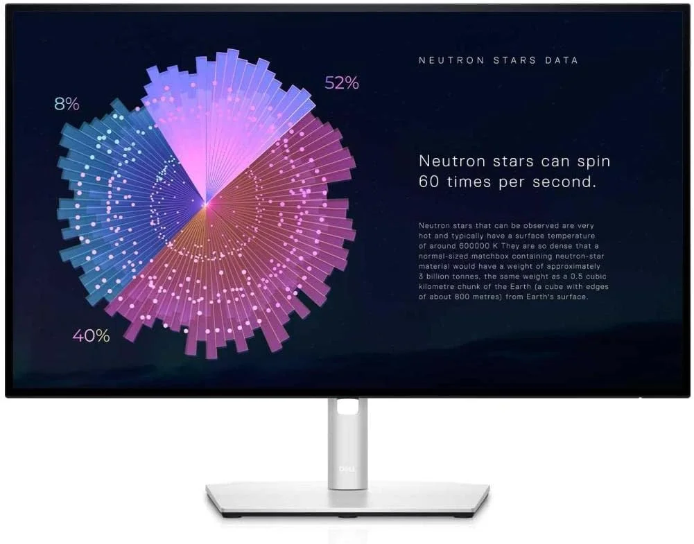 مانیتور 27 اینچی Dell U2722DE UltraSharp USB-C QHD (2560x1440)، 60 هرتز، IPS، 5 میلی‌ثانیه، 100% sRGB، 3x USB-C، 2x DisplayPort، HDMI، 4x USB، RJ45