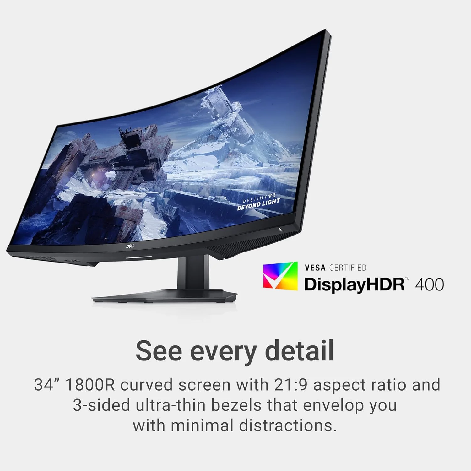 مانیتور گیمینگ خمیده دل، 34 اینچ با نرخ تازه سازی 144 هرتز، نمایشگر WQHD (3440 x 1440)، مشکی - S3422DWG مانیتور گیمینگ خمیده دل، 34 اینچ با نرخ تازه سازی 144 هرتز، نمایشگر WQHD (3440 x 1440)، مشکی - S3422DWG