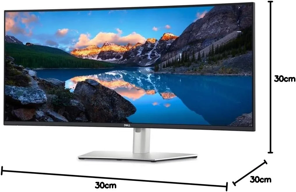 مانیتور خمیده 38 اینچی Dell UltraSharp U3824DW با رزولوشن WQHD (3840 x 1600) و نرخ بروزرسانی 60 هرتز، پنل WLED LCD با نسبت تصویر 21:9، هاب USB-C، فناوری IPS Black Panel، زمان پاسخگویی 5 میلی‌ثانیه، قابلیت تنظیم ارتفاع، چرخش و شیب