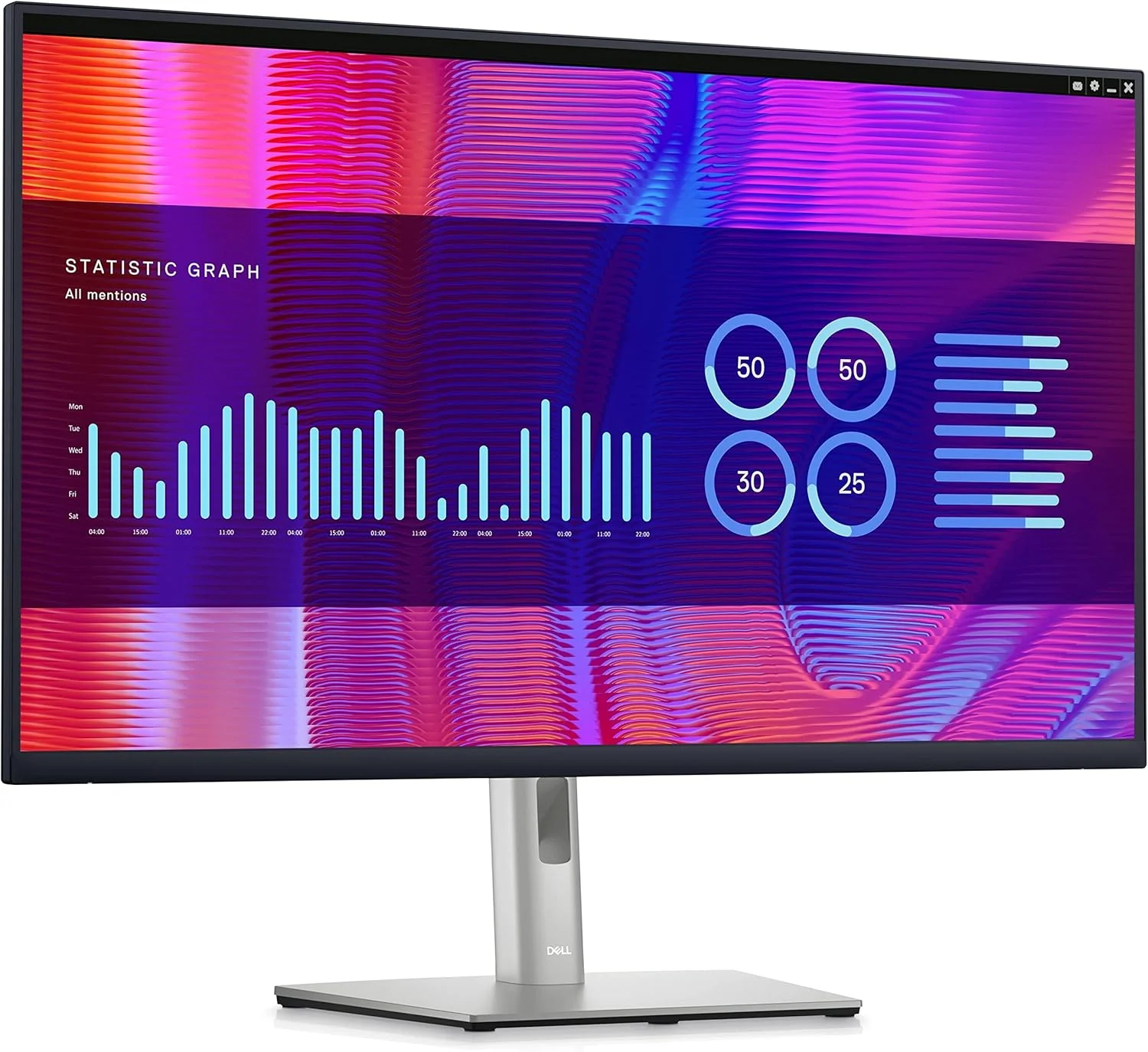 مانیتور ال سی دی 31.5 اینچی دل مدل P3223DE با رزولوشن QHD و پنل WLED - نسبت تصویر 16:9 - مشکی، نقره ای