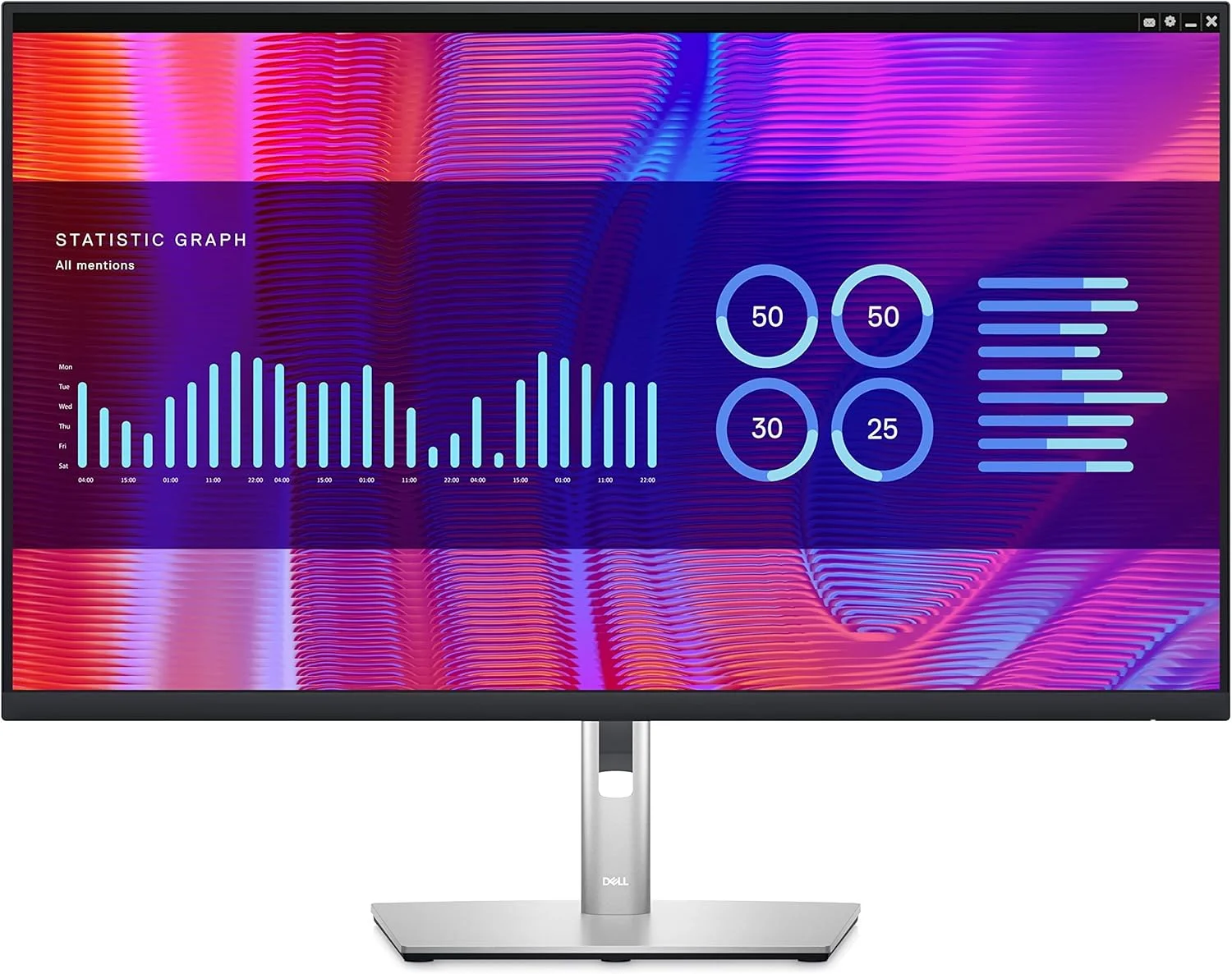 مانیتور ال سی دی 31.5 اینچی دل مدل P3223DE با رزولوشن QHD و پنل WLED - نسبت تصویر 16:9 - مشکی، نقره ای