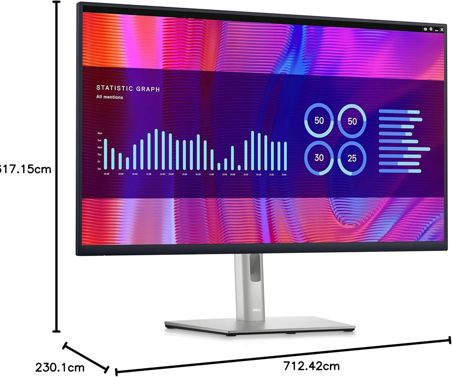 مانیتور ال سی دی 31.5 اینچی دل مدل P3223DE با رزولوشن QHD و پنل WLED - نسبت تصویر 16:9 - مشکی، نقره ای