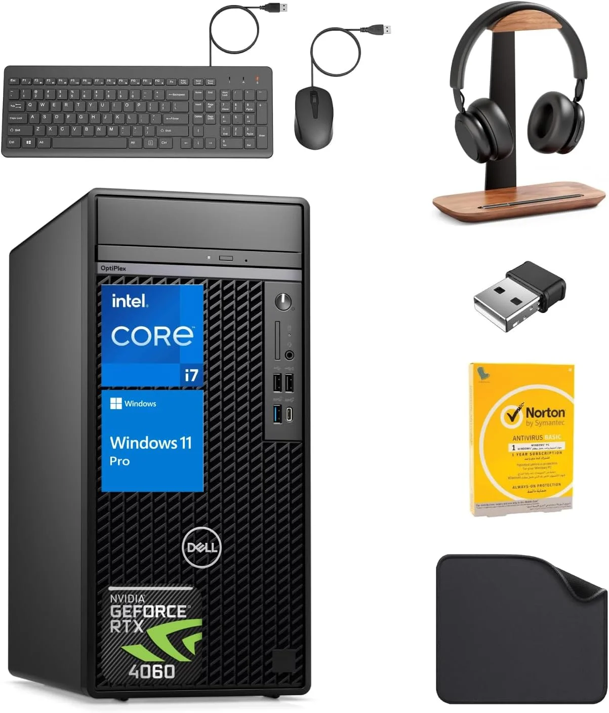 کامپیوتر رومیزی ورک استیشن Dell 7020، نسل 14 اینتل i7-14700، رم 32 گیگابایت، SSD 1 ترابایت، کارت گرافیک RTX 4060 8GB، ویندوز 11 پرو (شامل پایه هدست First Wave + USB Wifi + ماوس سیمی + کیبورد + ماوس پد + آنتی ویروس)
