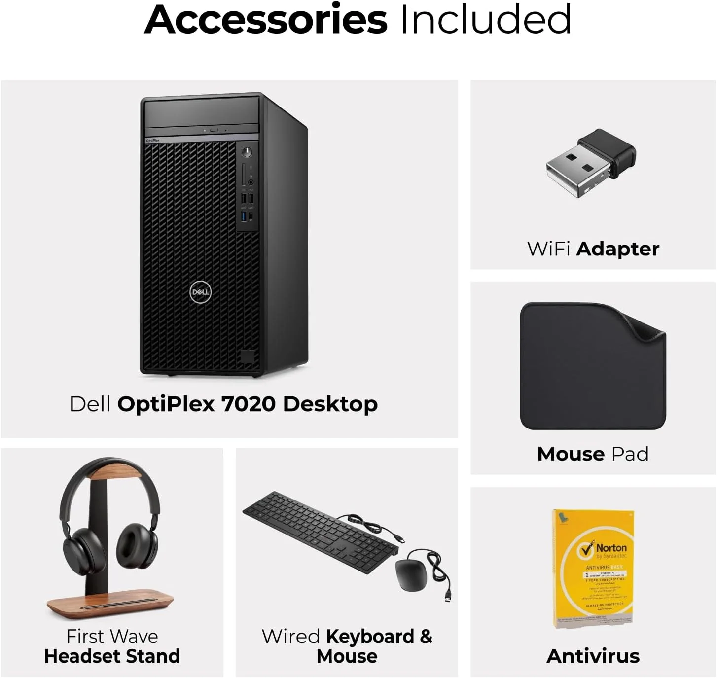 کامپیوتر رومیزی ورک استیشن Dell 7020، نسل 14 اینتل i7-14700، رم 32 گیگابایت، SSD 1 ترابایت، کارت گرافیک RTX 4060 8GB، ویندوز 11 پرو (شامل پایه هدست First Wave + USB Wifi + ماوس سیمی + کیبورد + ماوس پد + آنتی ویروس)