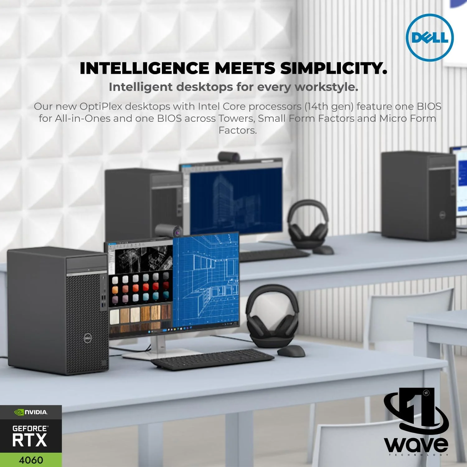 کامپیوتر رومیزی ورک استیشن Dell 7020، نسل 14 اینتل i7-14700، رم 32 گیگابایت، SSD 1 ترابایت، کارت گرافیک RTX 4060 8GB، ویندوز 11 پرو (شامل پایه هدست First Wave + USB Wifi + ماوس سیمی + کیبورد + ماوس پد + آنتی ویروس)