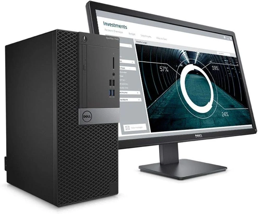 کامپیوتر رومیزی Dell Optiplex 7050 MT، پردازنده Core i7-7700، رم 16 گیگابایت، هارد دیسک 1 ترابایت، ویندوز 10 به همراه رسانه و مانیتور 18.5 اینچی