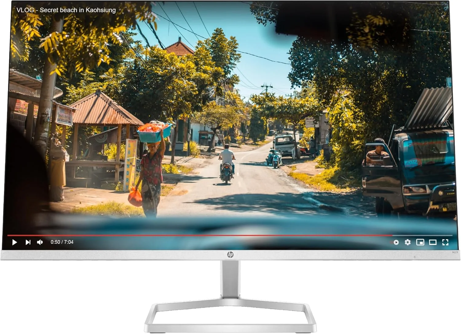 مانیتور 27 اینچی FHD 1080p IPS LED ضد تابش نور HP، AMD FreeSync، 70 هرتز، 300 نیت، 2 پورت HDMI و VGA، قابلیت تنظیم شیب (m27f) - نقره ای و مشکی (27 اینچ)