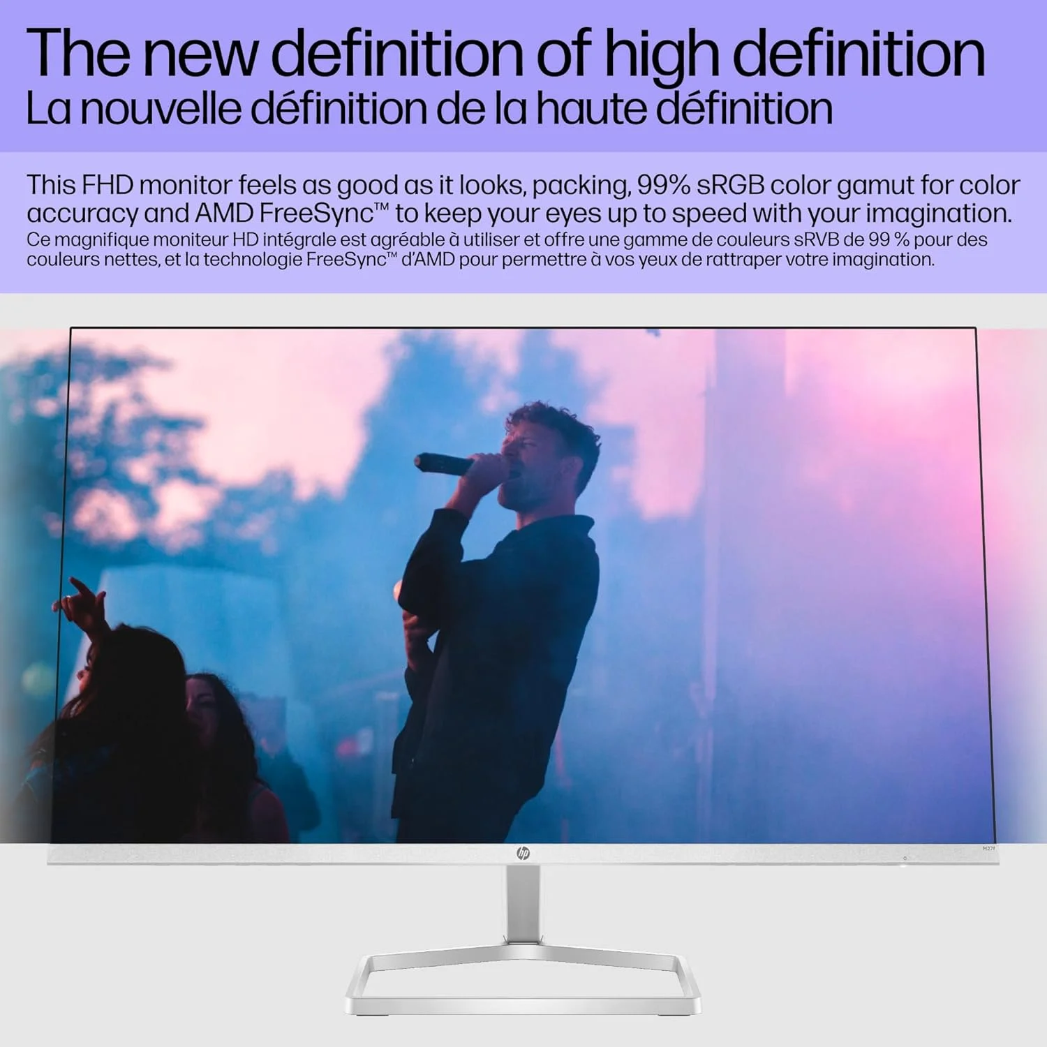مانیتور 27 اینچی FHD 1080p IPS LED ضد تابش نور HP، AMD FreeSync، 70 هرتز، 300 نیت، 2 پورت HDMI و VGA، قابلیت تنظیم شیب (m27f) - نقره ای و مشکی (27 اینچ) مانیتور 27 اینچی FHD 1080p IPS LED ضد تابش نور HP، AMD FreeSync، 70 هرتز، 300 نیت، 2 پورت HDMI و VGA، قابلیت تنظیم شیب (m27f) - نقره ای و مشکی (27 اینچ)
