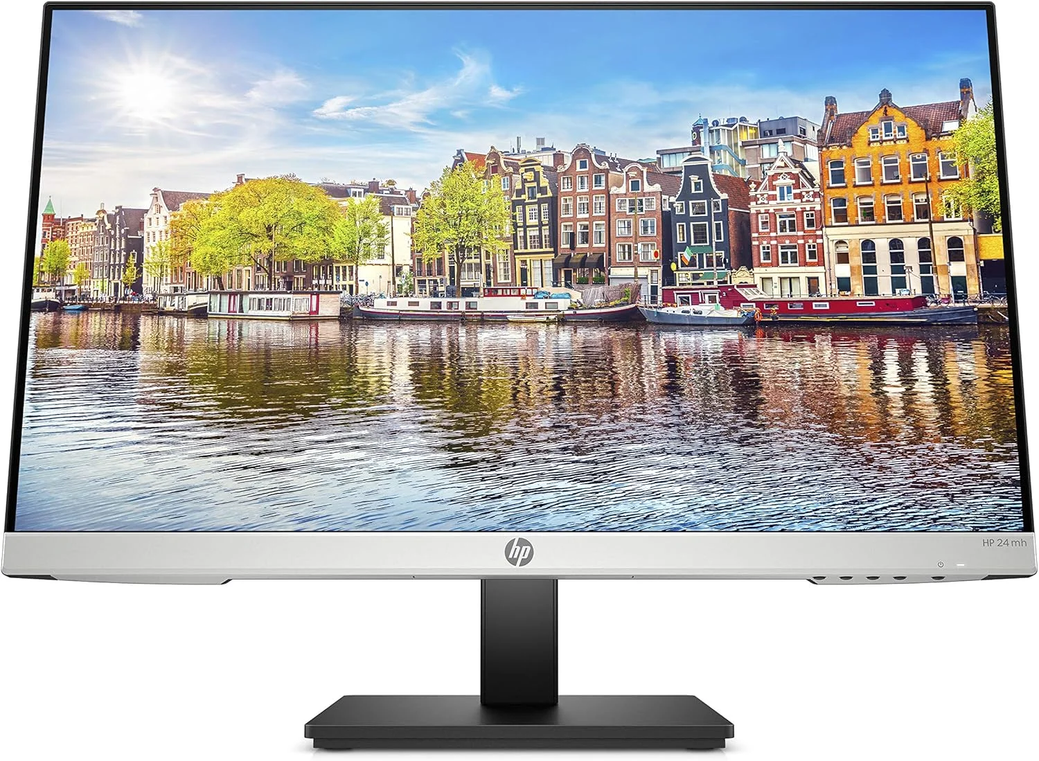 مانیتور کامپیوتر HP 24mh FHD با صفحه نمایش 23.8 اینچی IPS (1080p) - بلندگوهای داخلی و نصب VESA - تنظیم ارتفاع/شیب برای مشاهده ارگونومیک - HDMI و DisplayPort - (1D0J9AA#ABA)