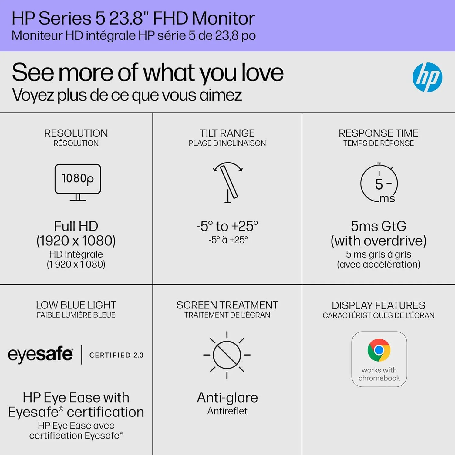 مانیتور 24 اینچی FHD سری 5 HP، نمایشگر Full HD (1920 x 1080)، پنل IPS، پوشش 99% sRGB، نسبت کنتراست 1500:1، روشنایی 300 نیت، فناوری Eye Ease با گواهینامه Eyesafe، مدل 524sw (2024) مانیتور 24 اینچی FHD سری 5 HP، نمایشگر Full HD (1920 x 1080)، پنل IPS، پوشش 99% sRGB، نسبت کنتراست 1500:1، روشنایی 300 نیت، فناوری Eye Ease با گواهینامه Eyesafe، مدل 524sw (2024)