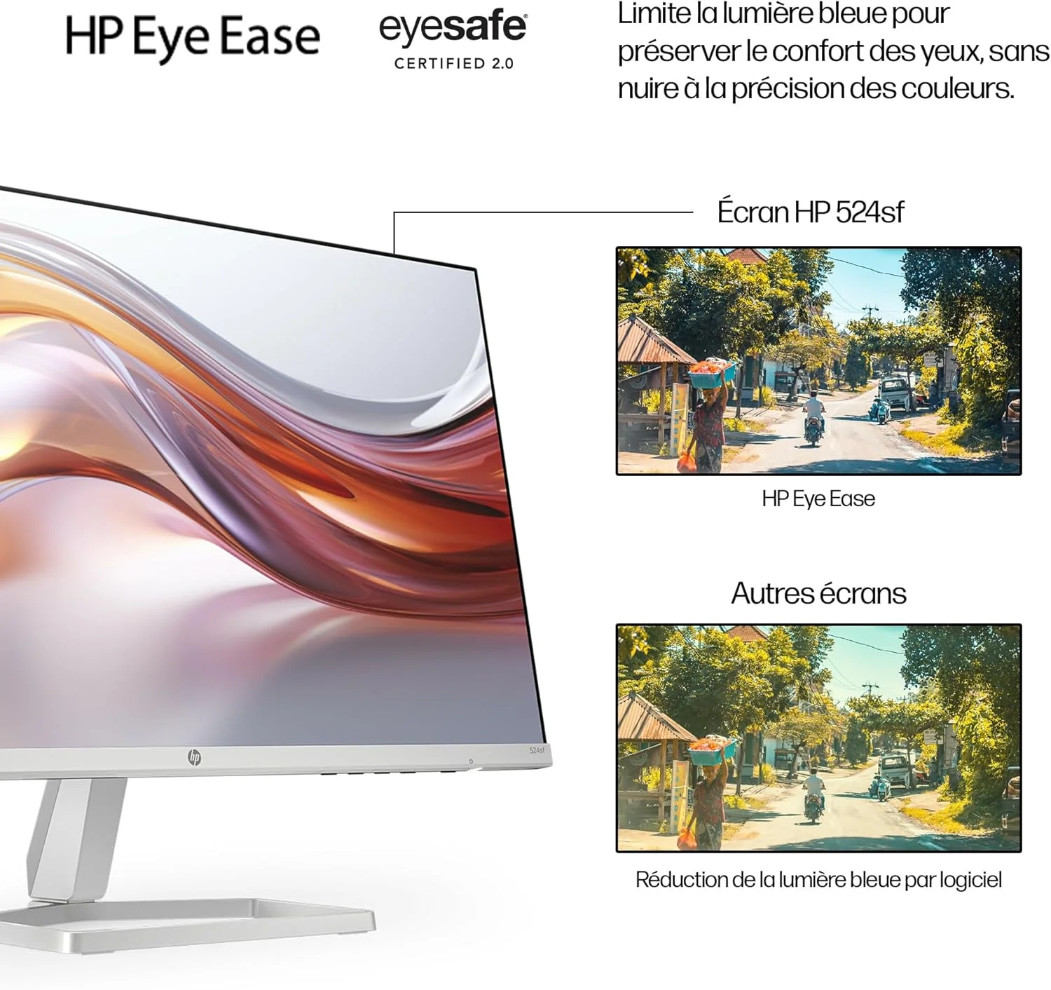 مانیتور کامپیوتر HP 524sf 60.5 سانتی متر (23.8 اینچ) 1920 x 1080 پیکسل Full HD سفید